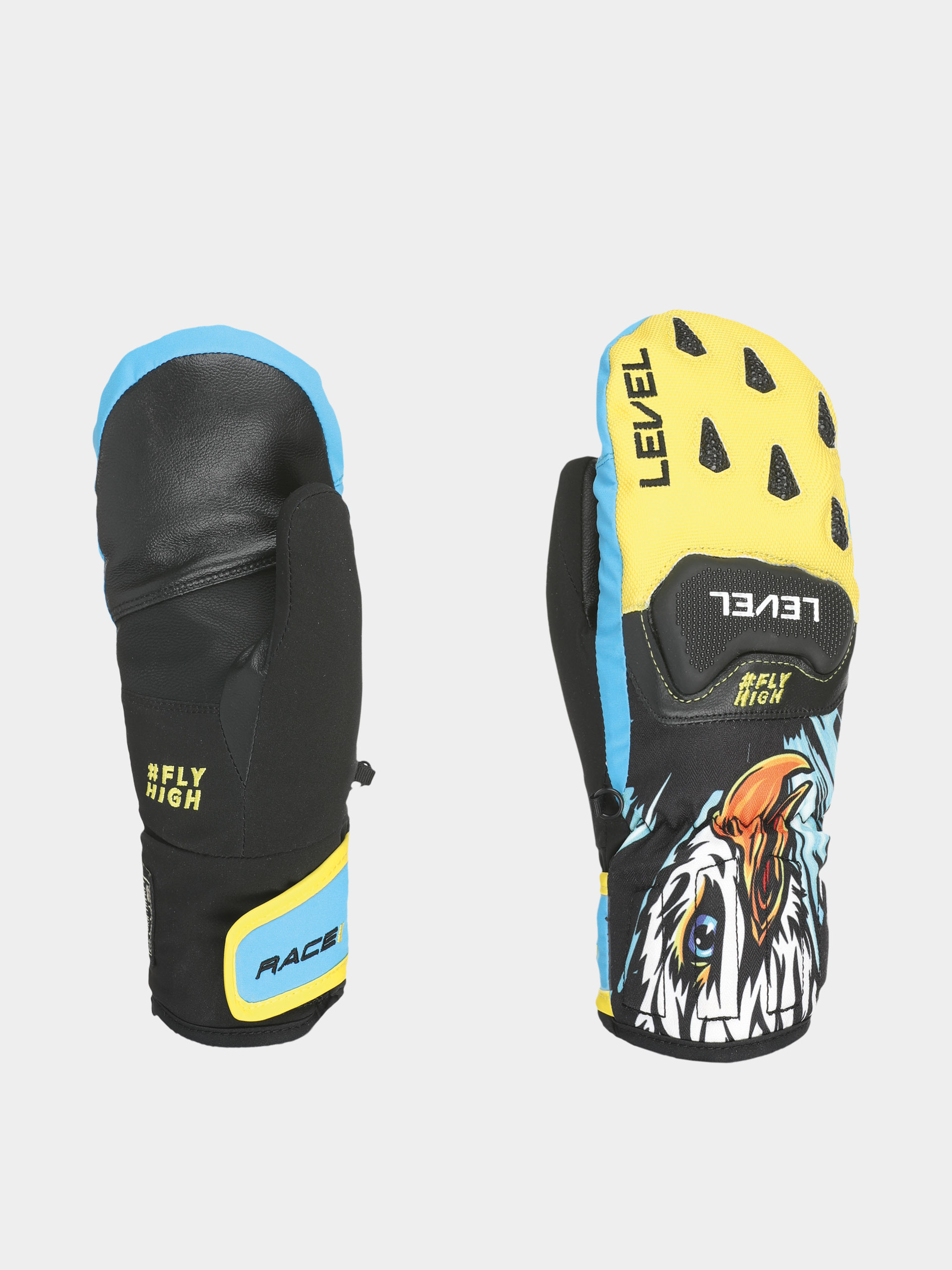Ru0119kawice Level Race Jr Mitt JR (yellow blue)