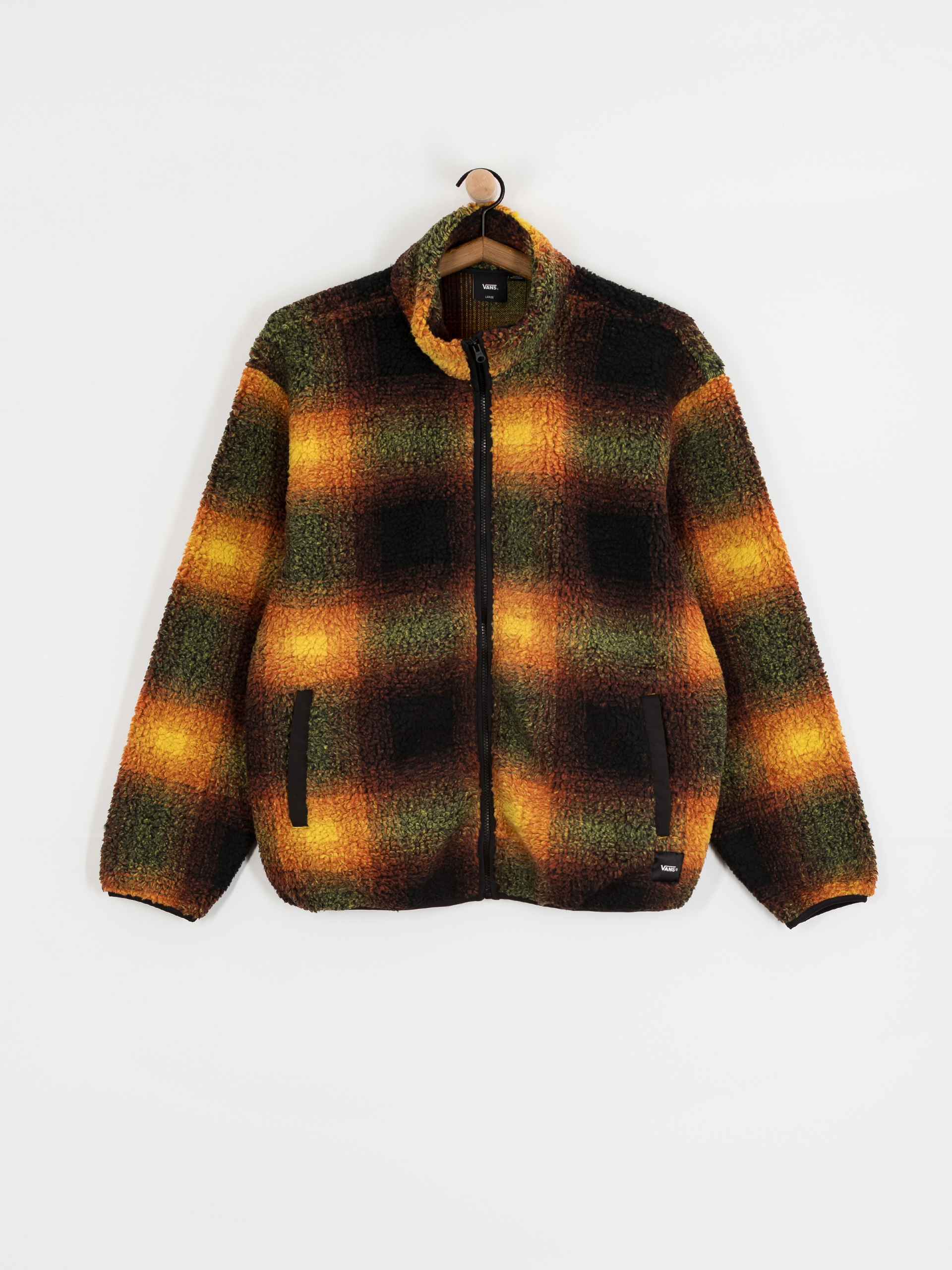 Męski Polar Vans Heights Sherpa Full Zip (black/herritage mustard)