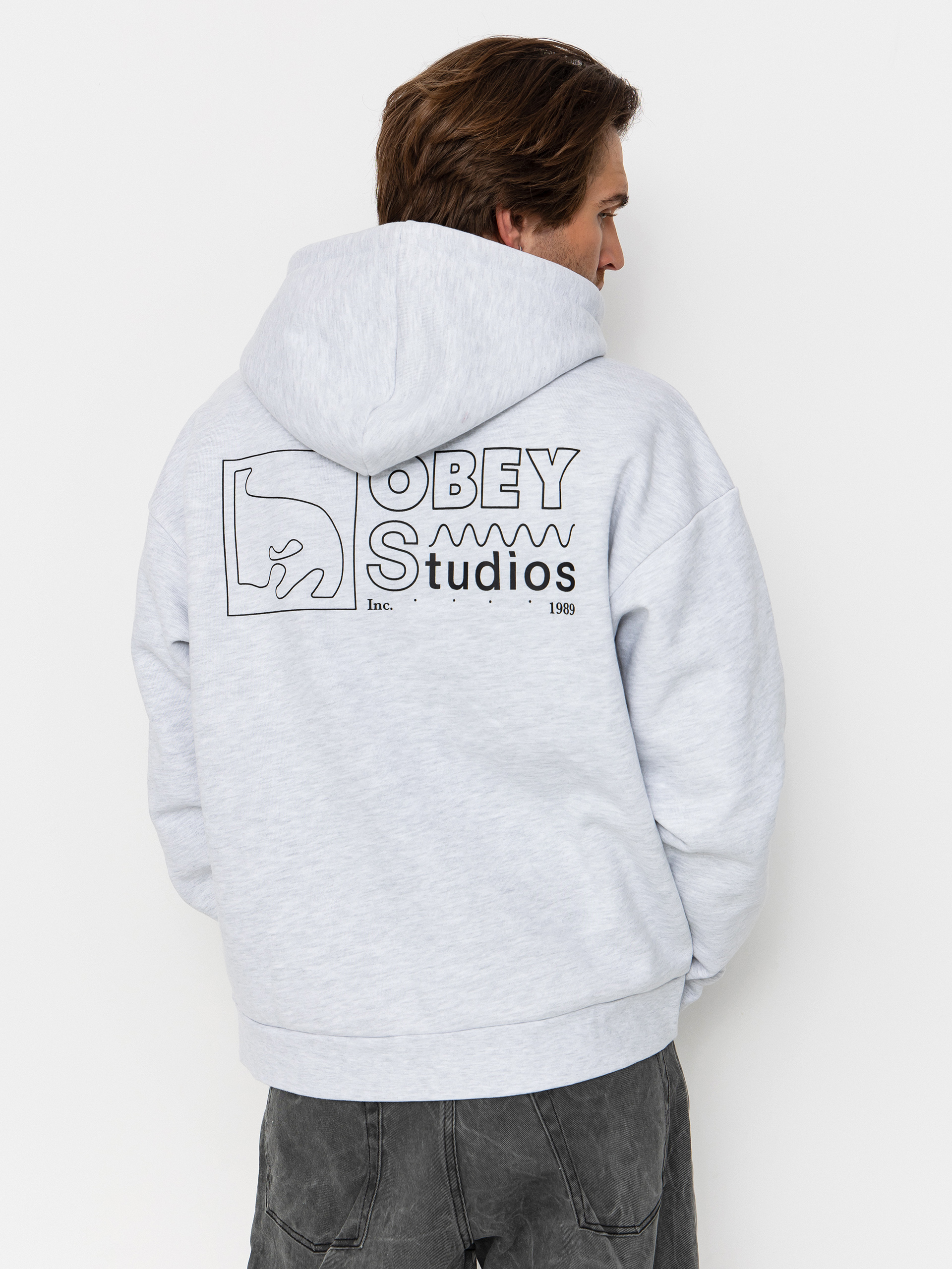 Bluza z kapturem OBEY Nico Extra Heavy HD (ash grey)