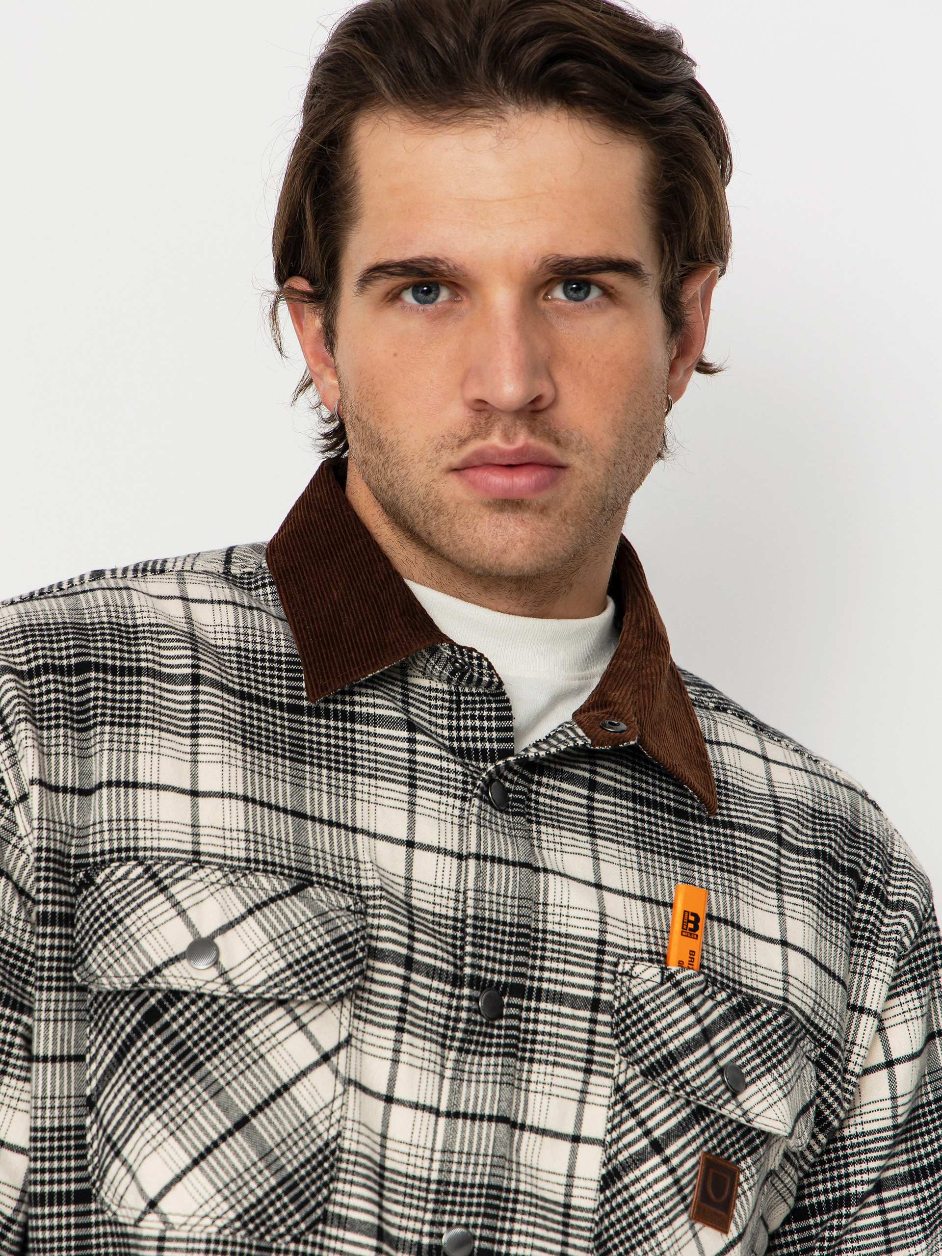Koszula Brixton Builders Bowery Perf Flannel (off white/black)