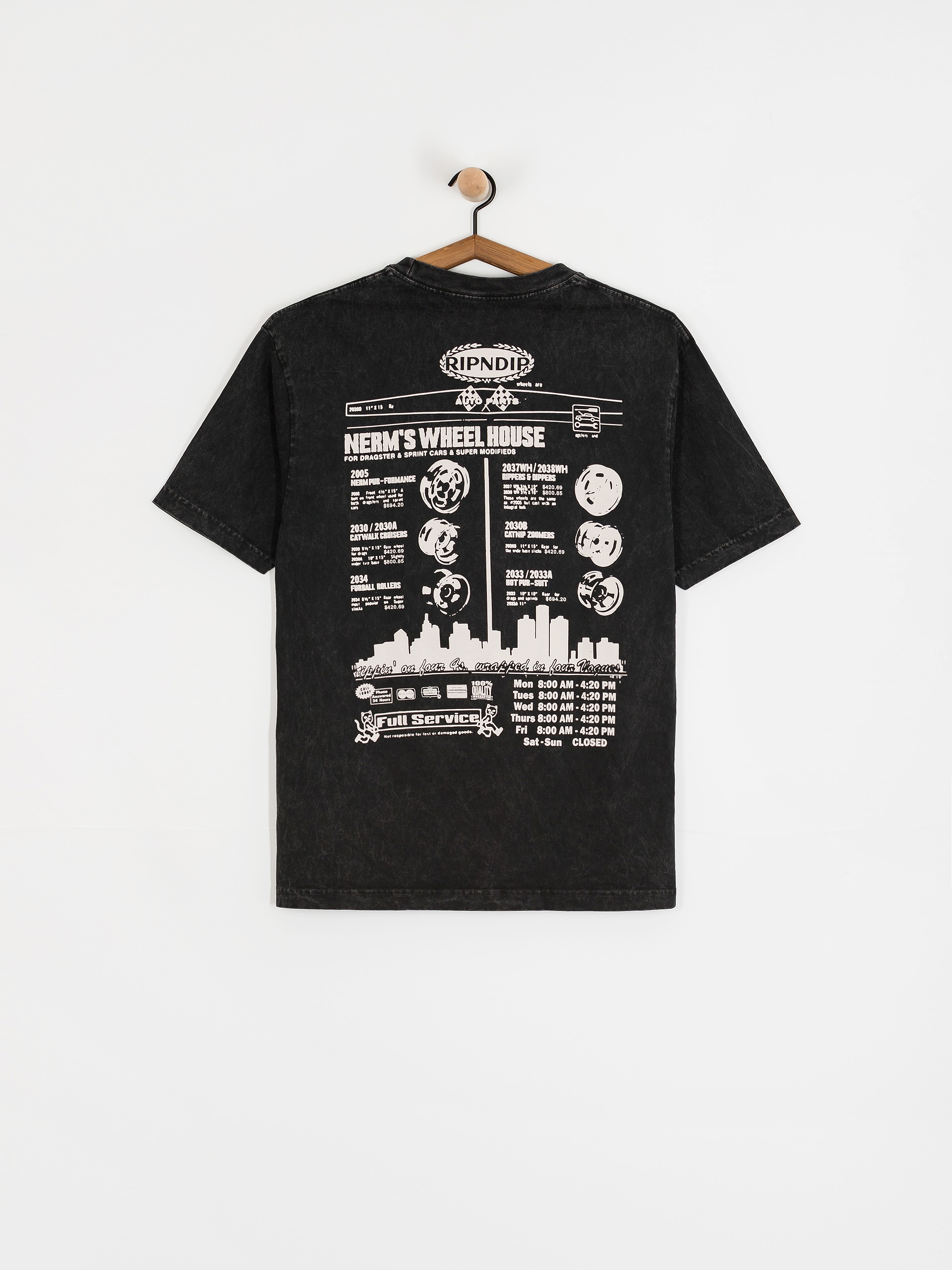 T-shirt RipNDip Nerm Wheels (black vintage wash)