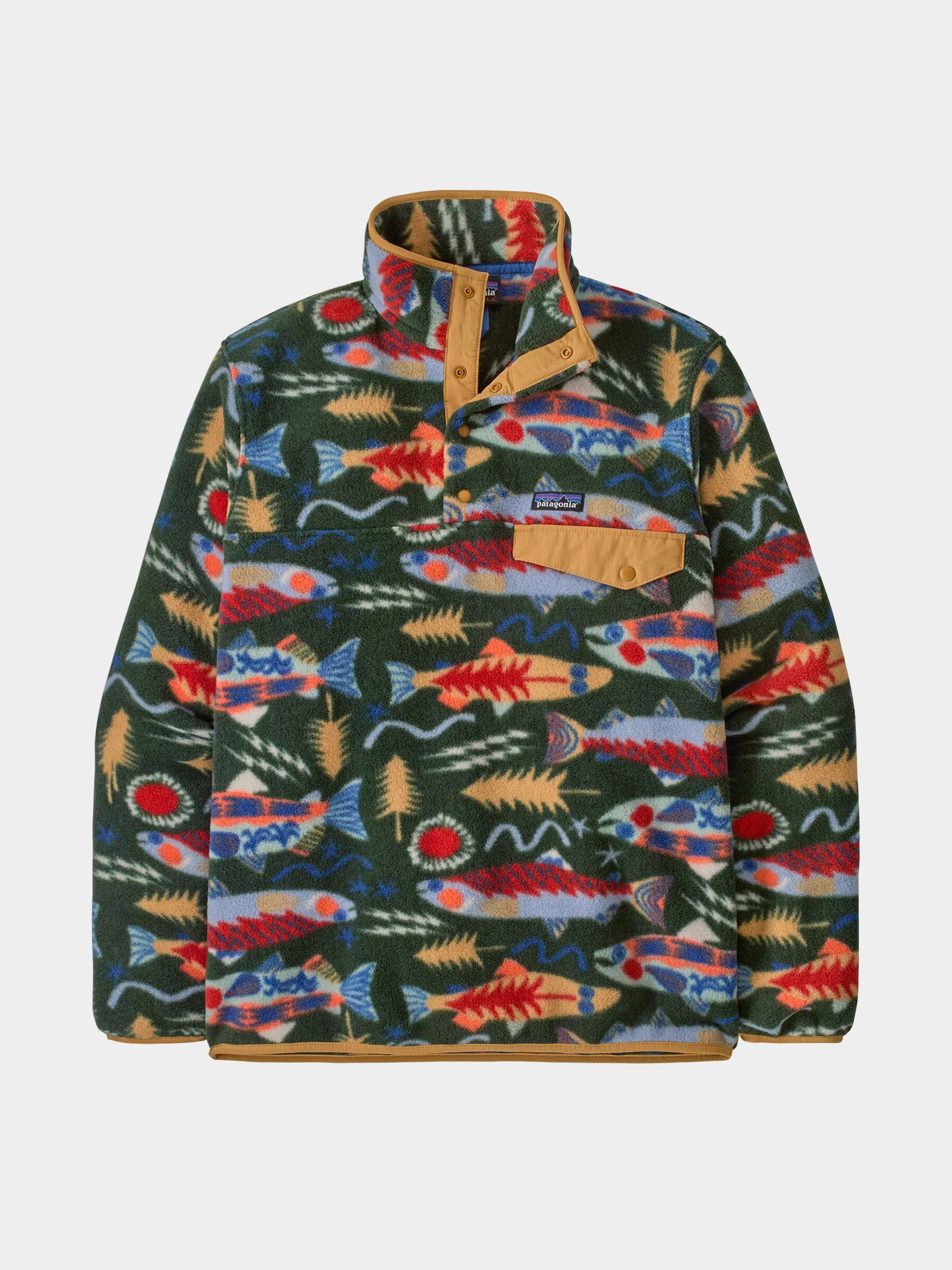 Polar Patagonia LW Synch Snap T (salmon energy old growth green)