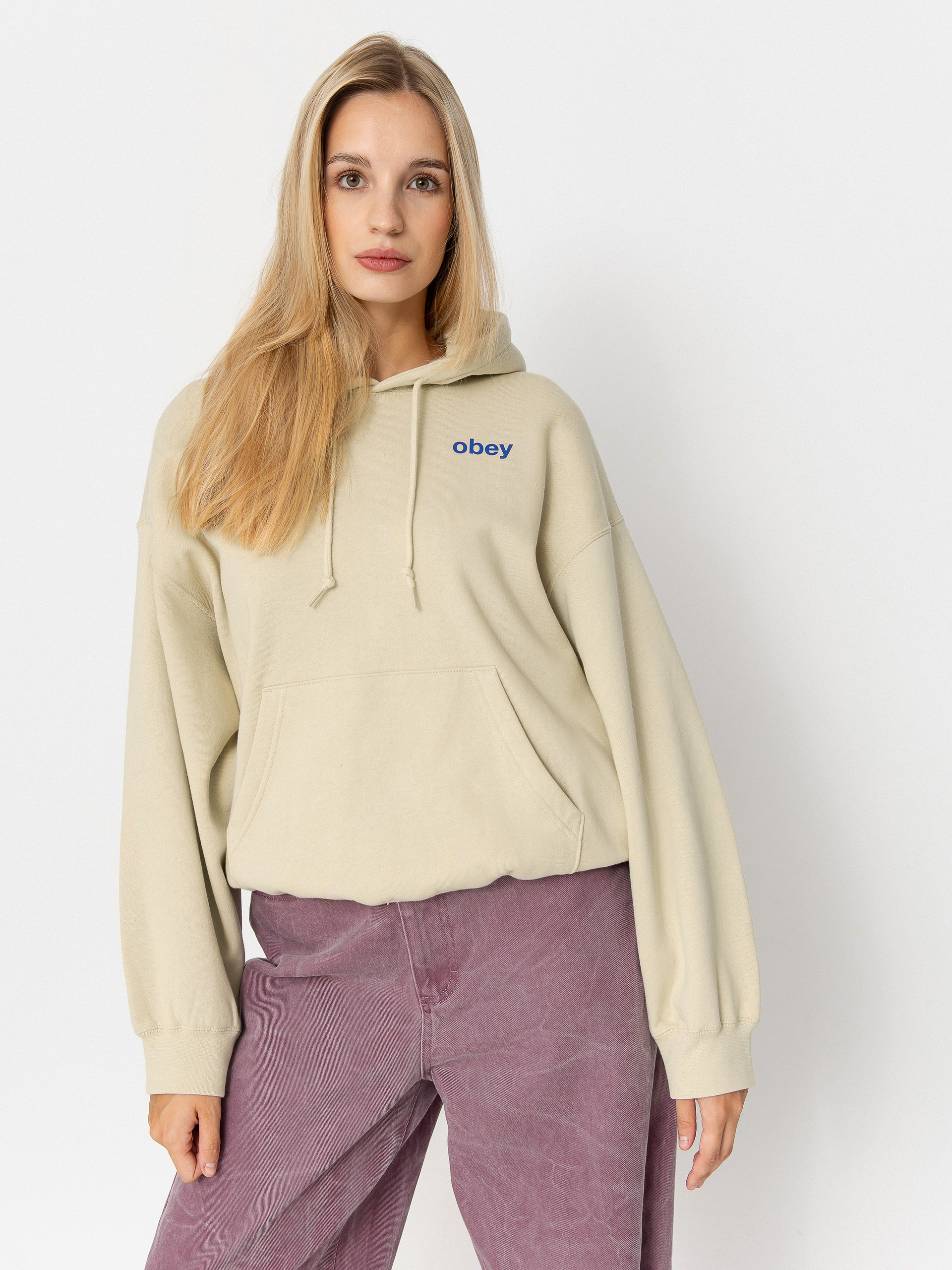 Bluza z kapturem OBEY Time Baggy Relaxed HD Wmn (sand)