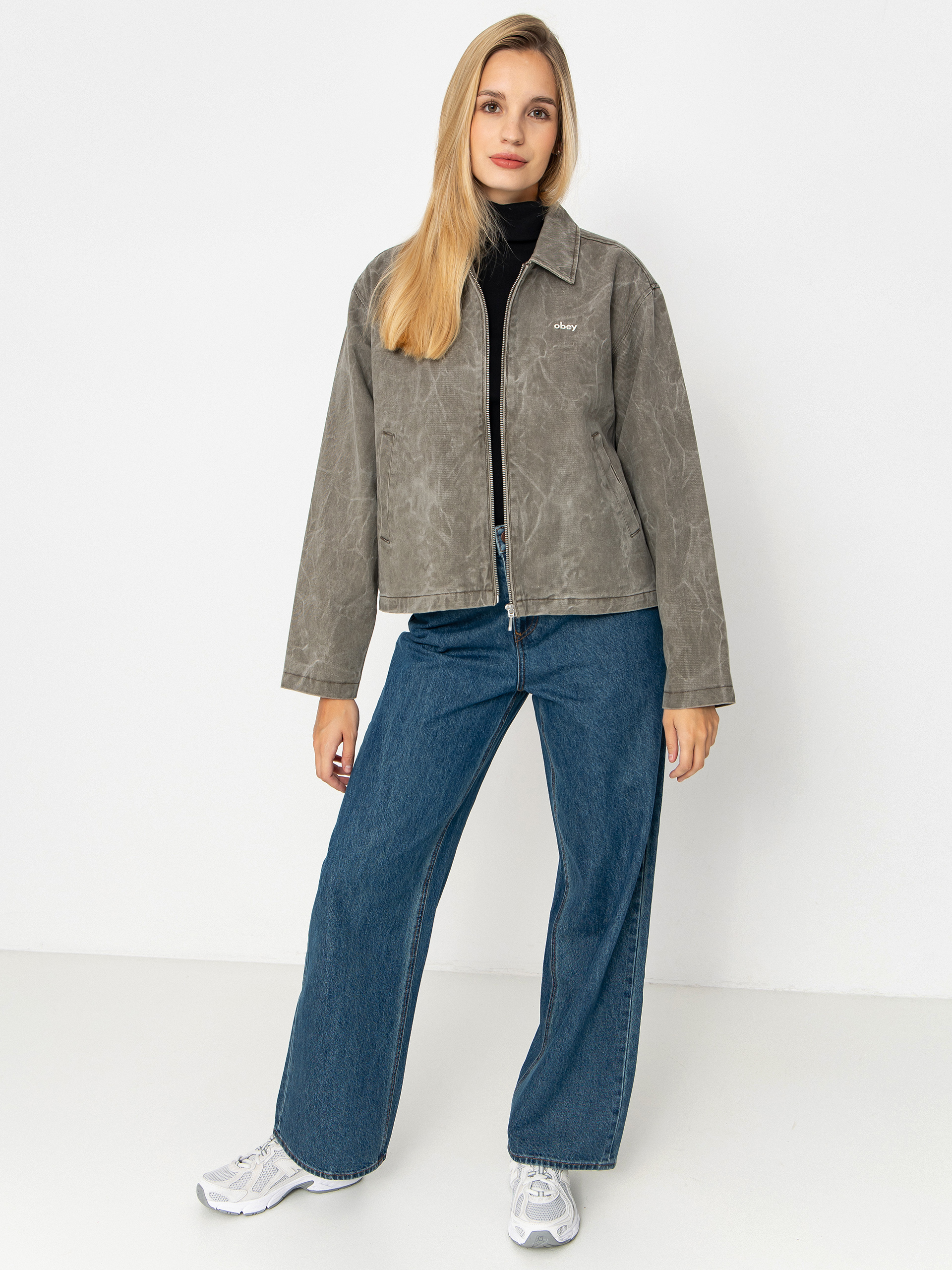 Kurtka OBEY Donovan Zip Wmn (major brown wrinkle wash)