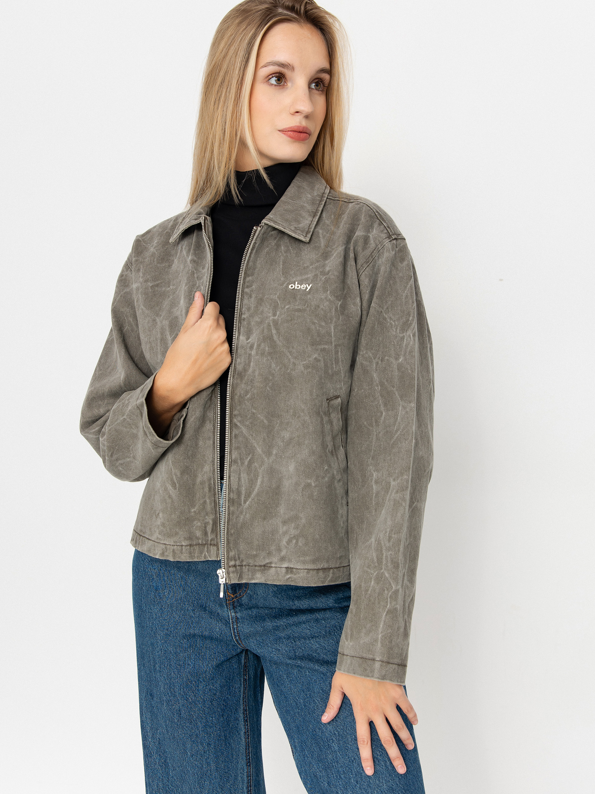Kurtka OBEY Donovan Zip Wmn (major brown wrinkle wash)