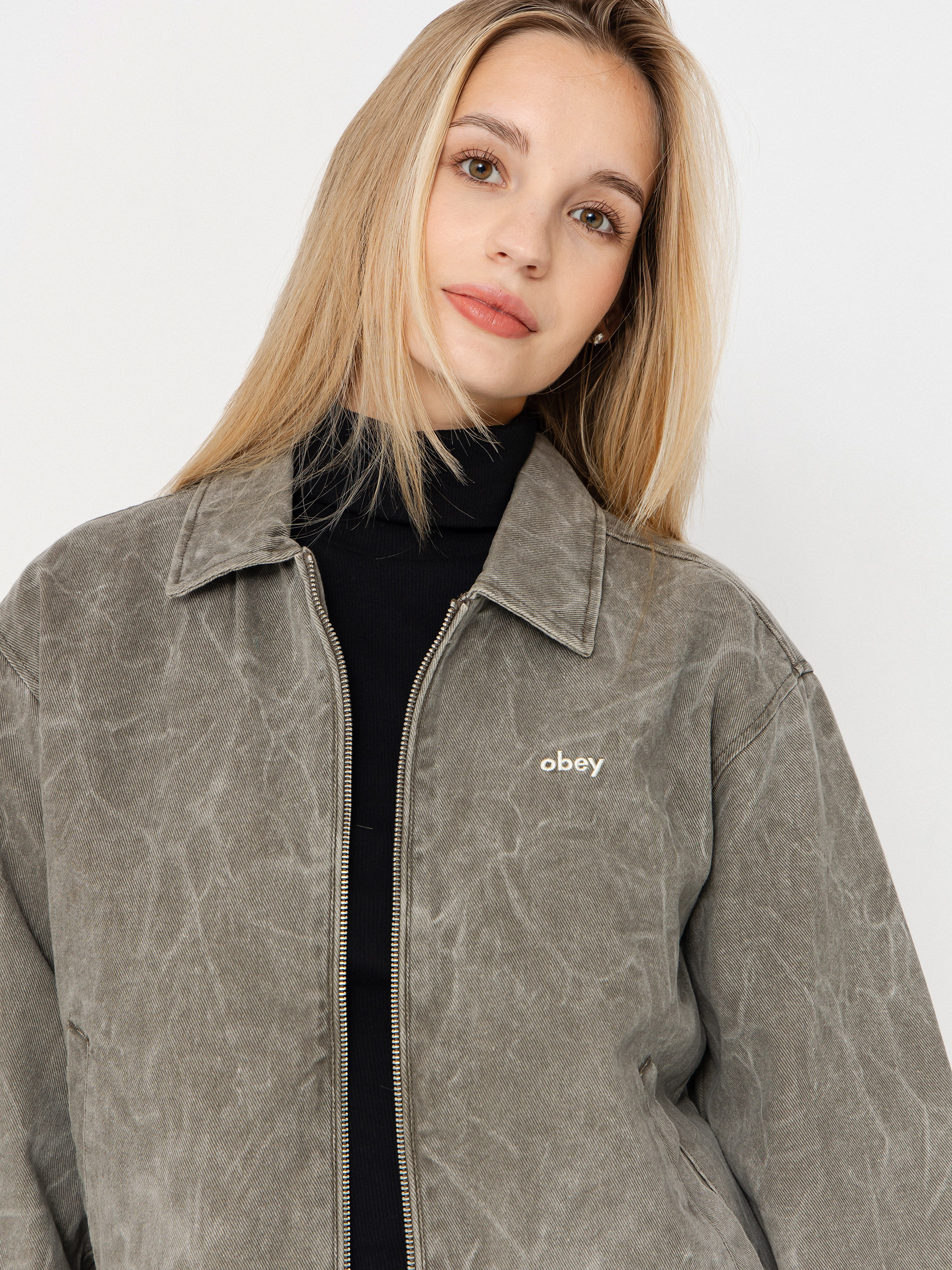 Kurtka OBEY Donovan Zip Wmn (major brown wrinkle wash)