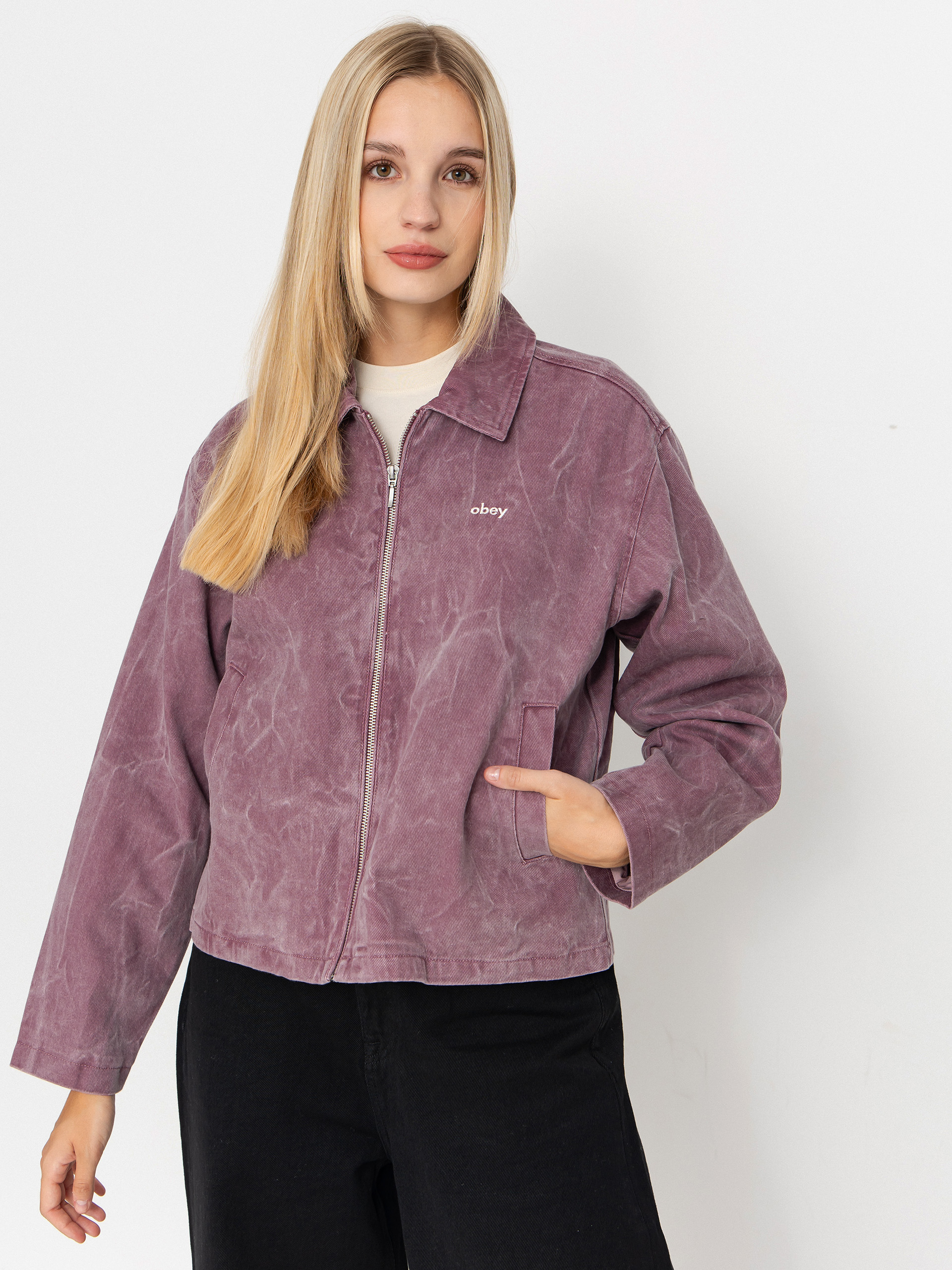 Kurtka OBEY Donovan Zip Wmn (tulip wrinkle wash)