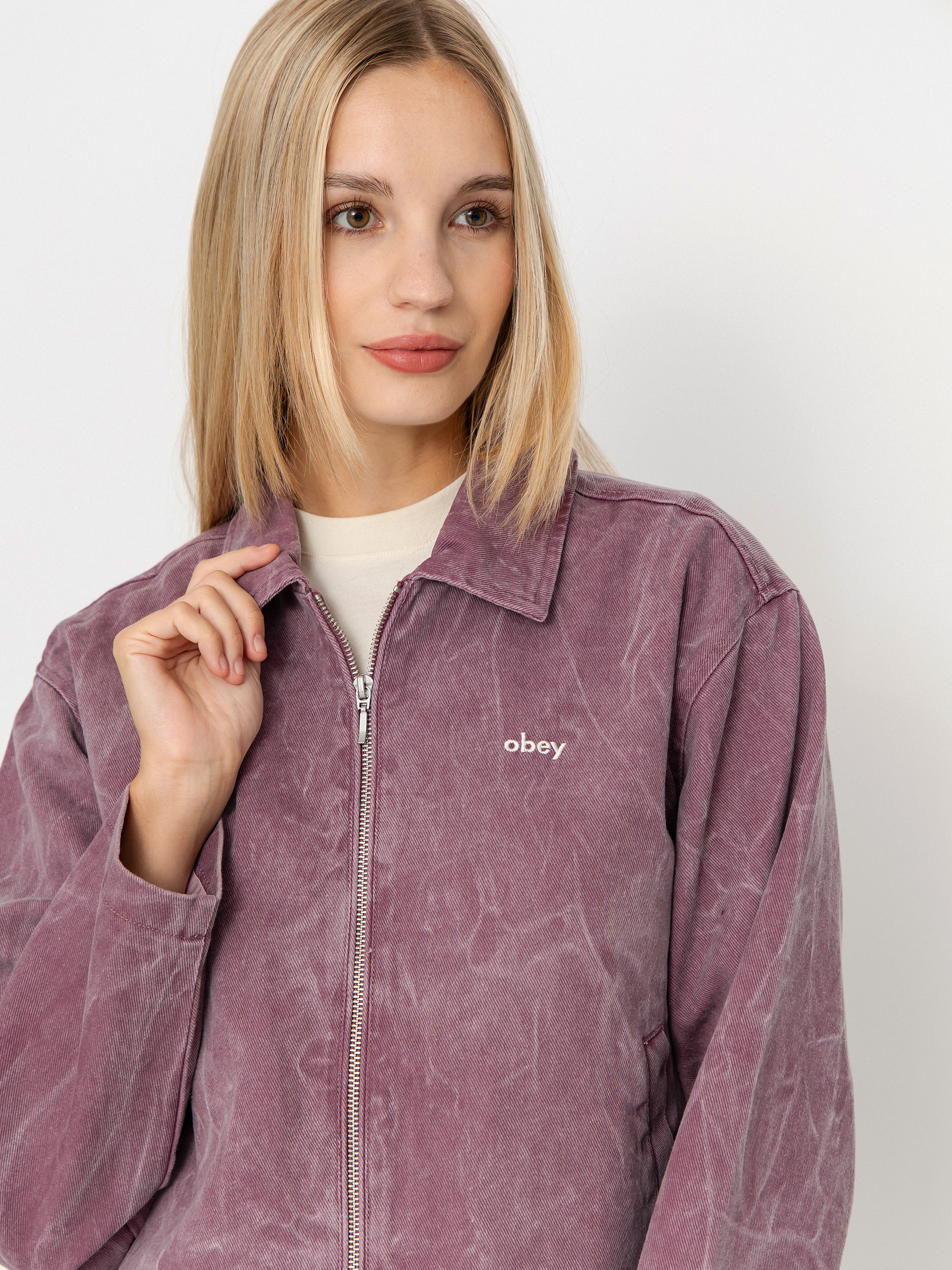 Kurtka OBEY Donovan Zip Wmn (tulip wrinkle wash)