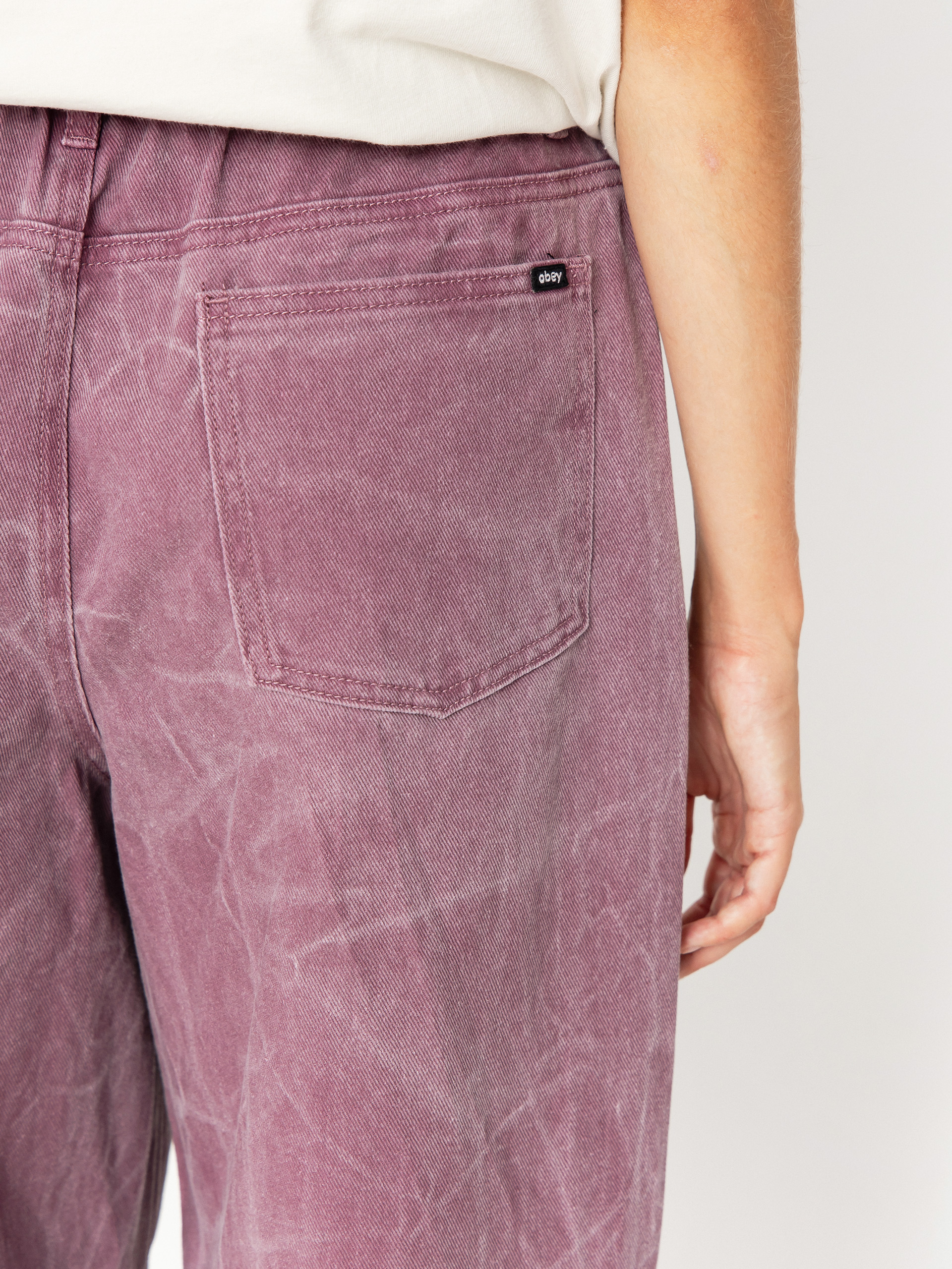 Spodnie OBEY Donovan 5 Pocket Wmn (tulip wrinkle wash)