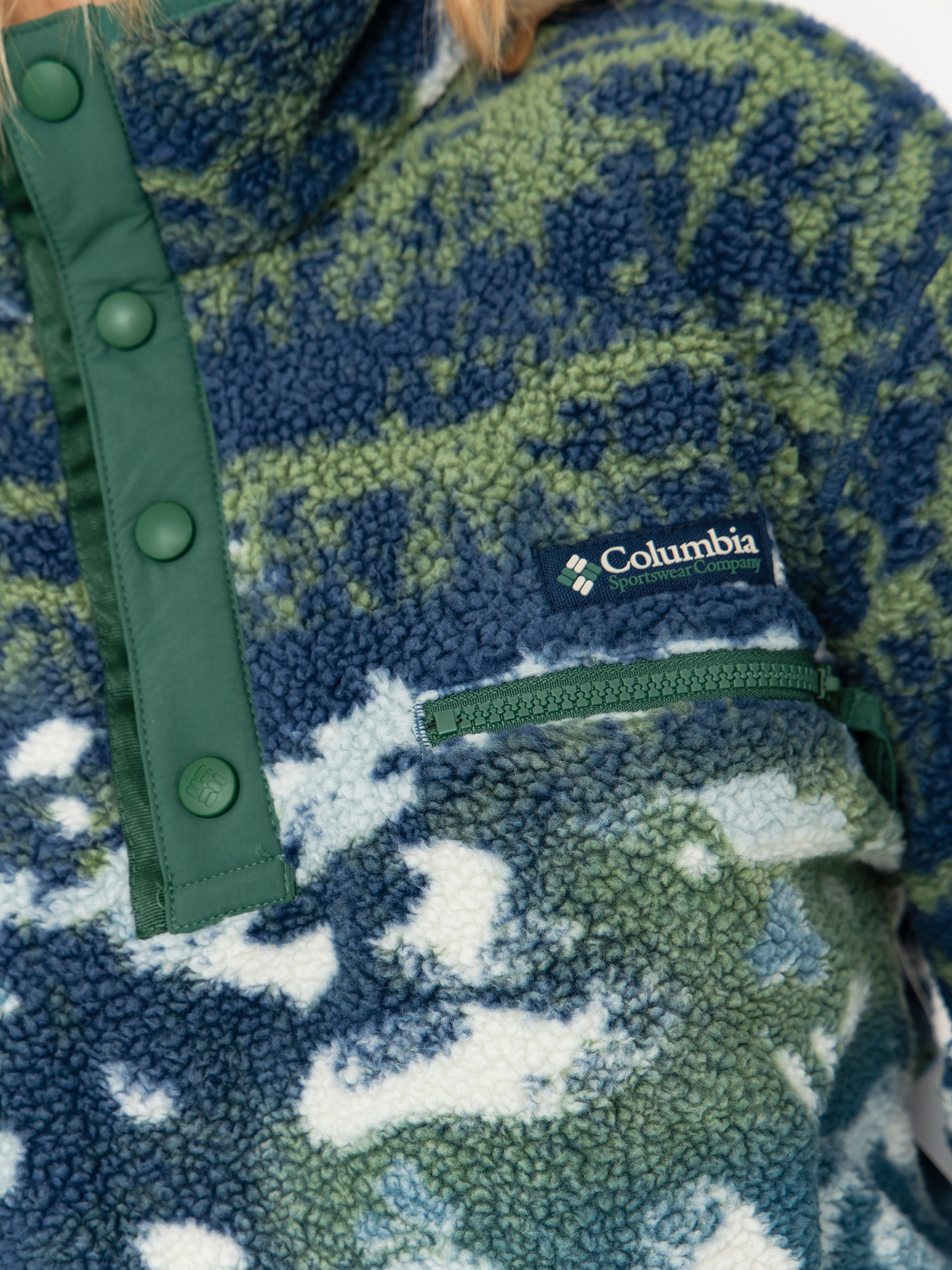 Damski Polar Columbia Helvetia II Printed Cropped Half Snap (everblue sisters/rain forest)