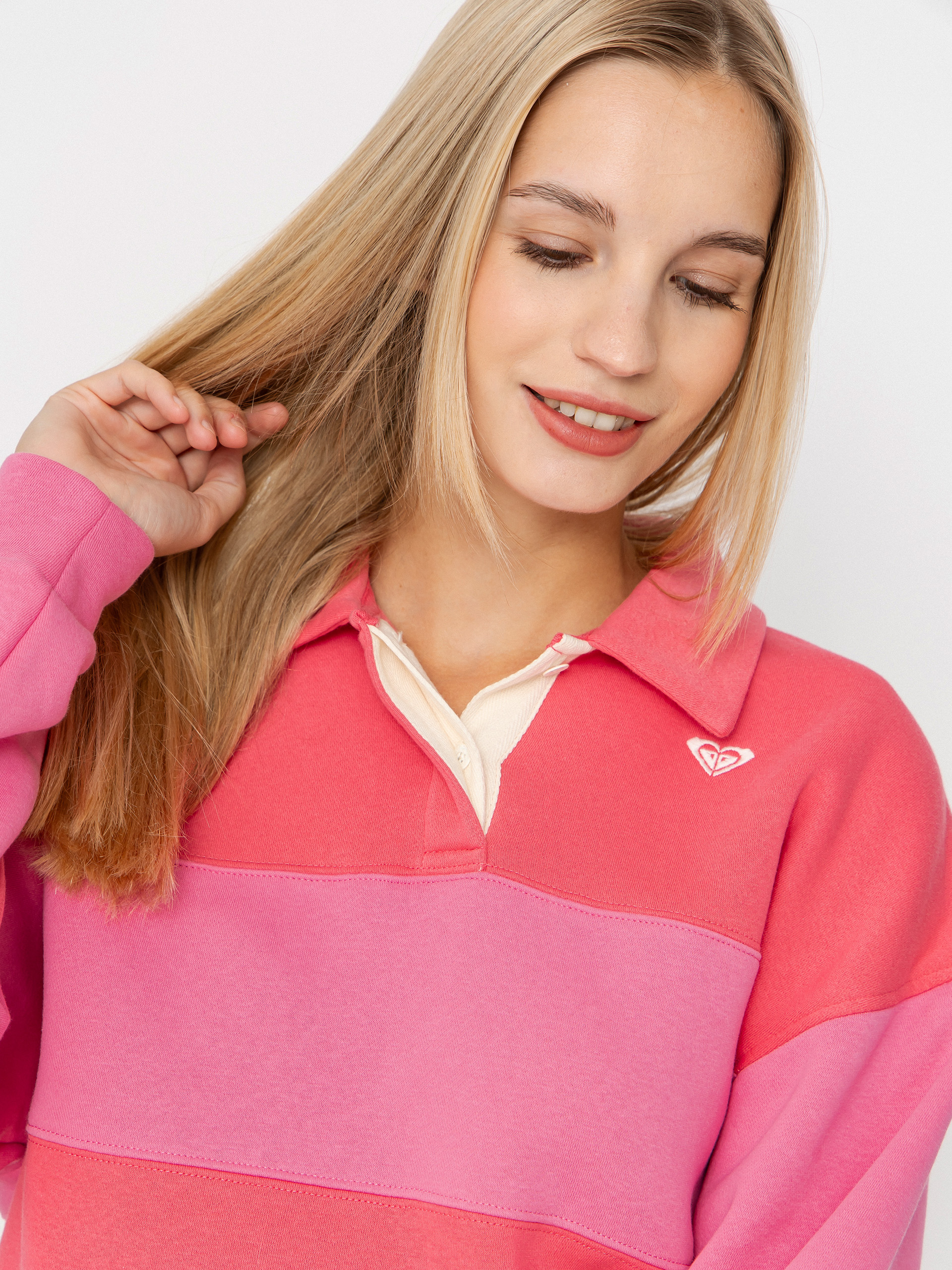 Bluza z kołnierzem Roxy Cross Your Mind Wmn (honey suckle)