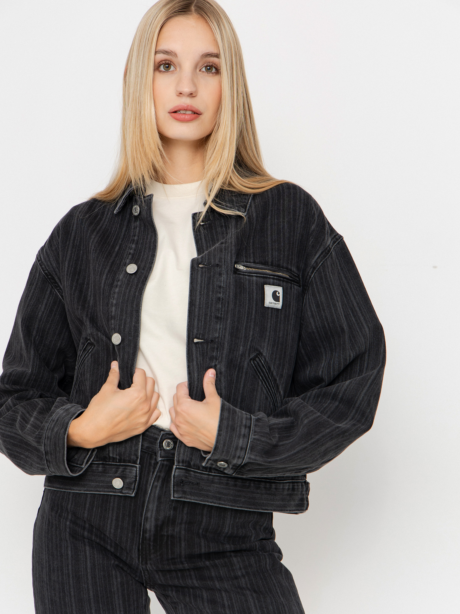 Kurtka Carhartt WIP Rylan Wmn (rylan stripe/black/stone washed)