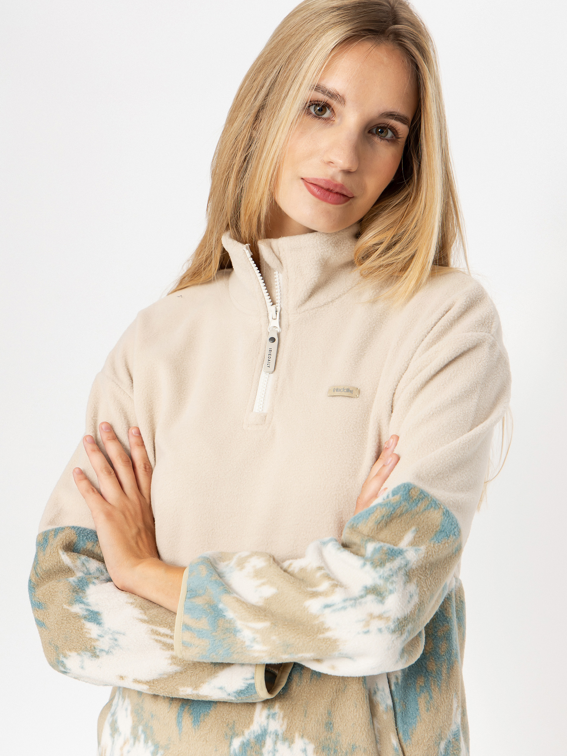 Damski Polar Iriedaily Half Indi Troyer (khaki grey)