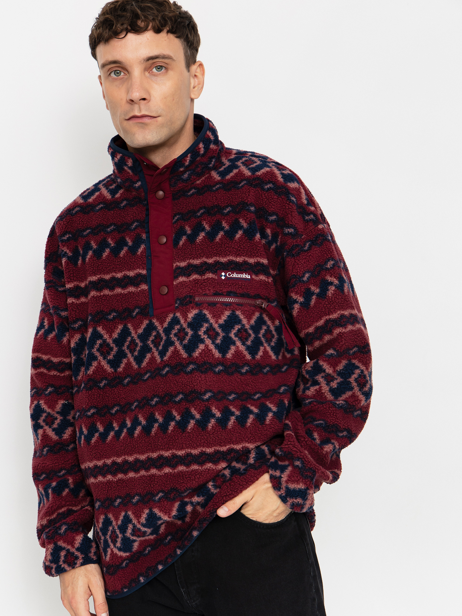 Polar Columbia Helvetia II Printed Half Snap (rich wine knitknot)