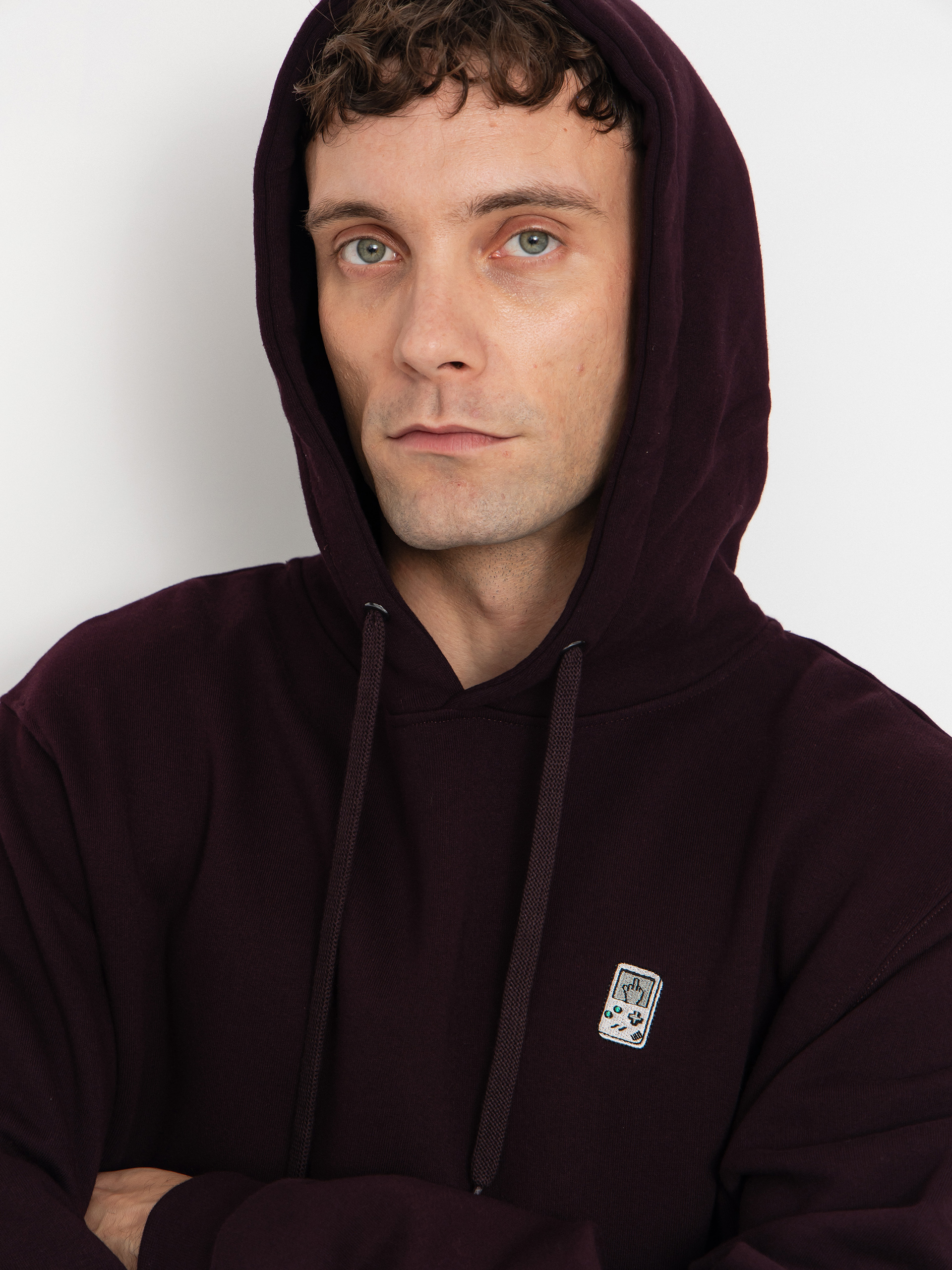 Bluza z kapturem Iriedaily Play Different HD (aubergine)