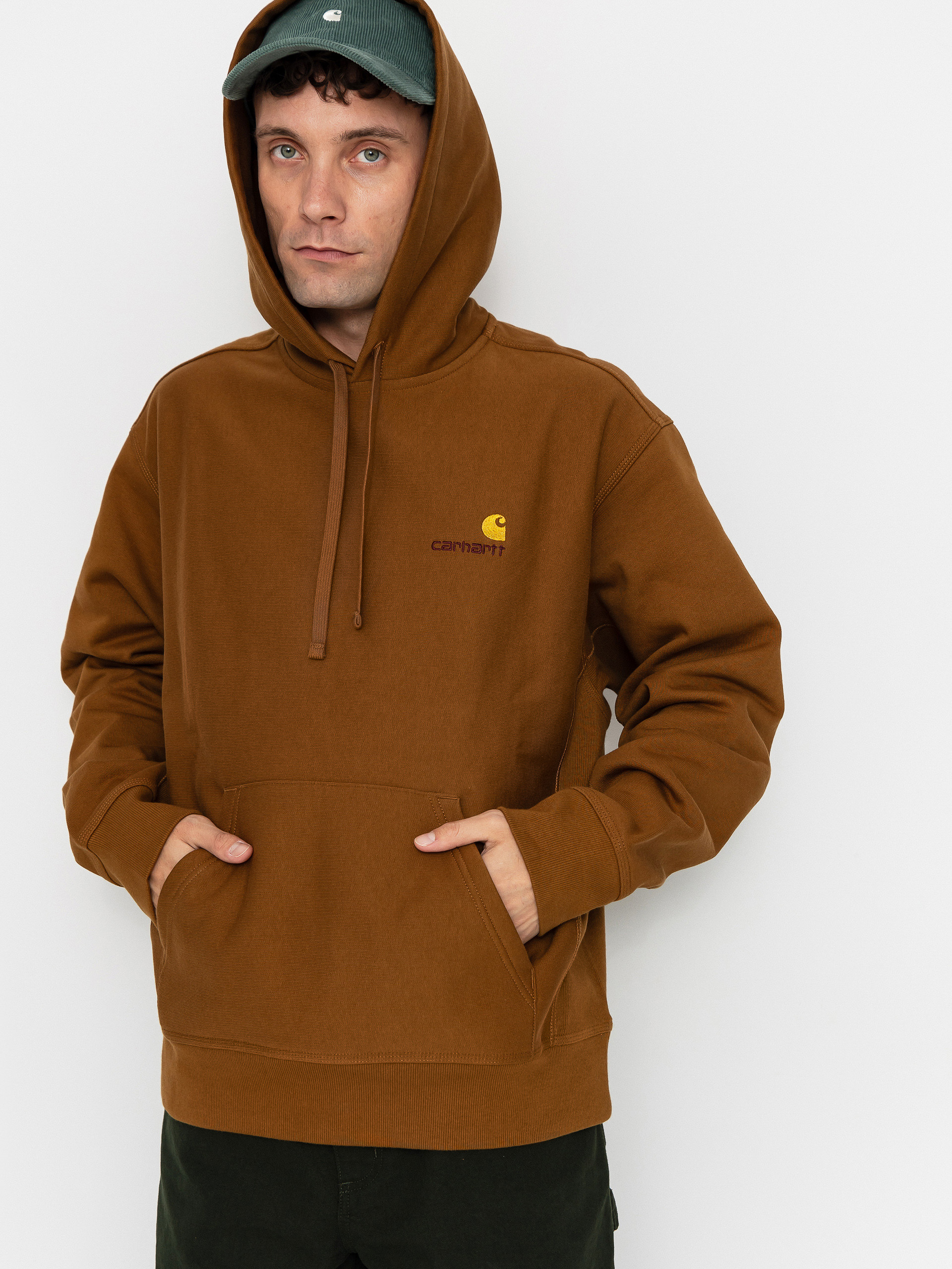 Bluza z kapturem Carhartt WIP American Script HD (hamilton brown)