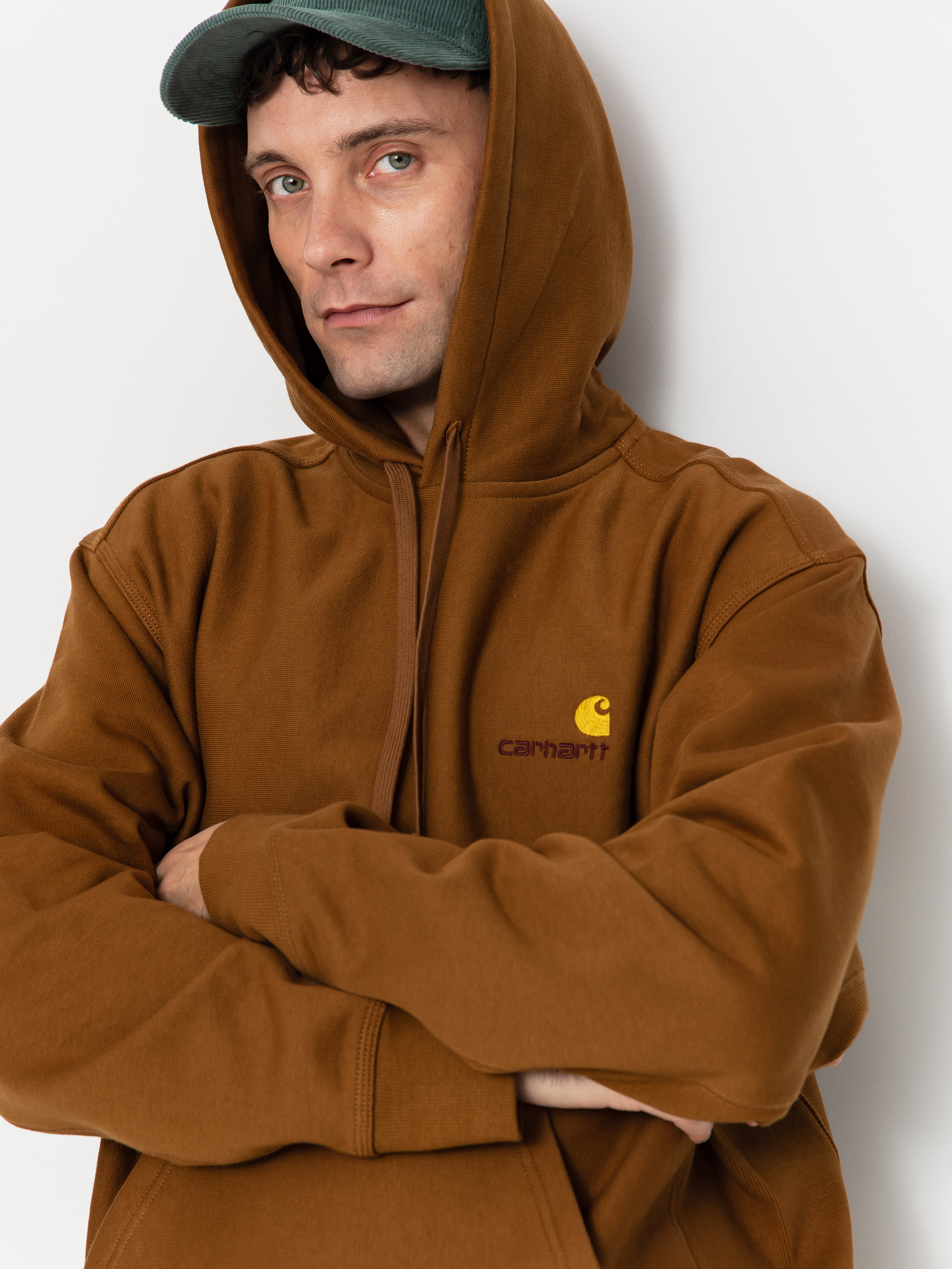 Bluza z kapturem Carhartt WIP American Script HD (hamilton brown)