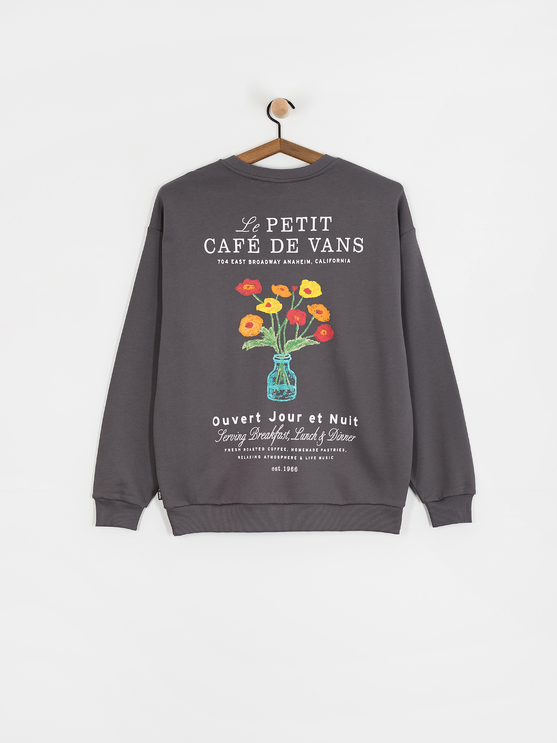 Bluza z kapturem Vans Cafe Vans Os HD Wmn (mountain essentials asphalt)