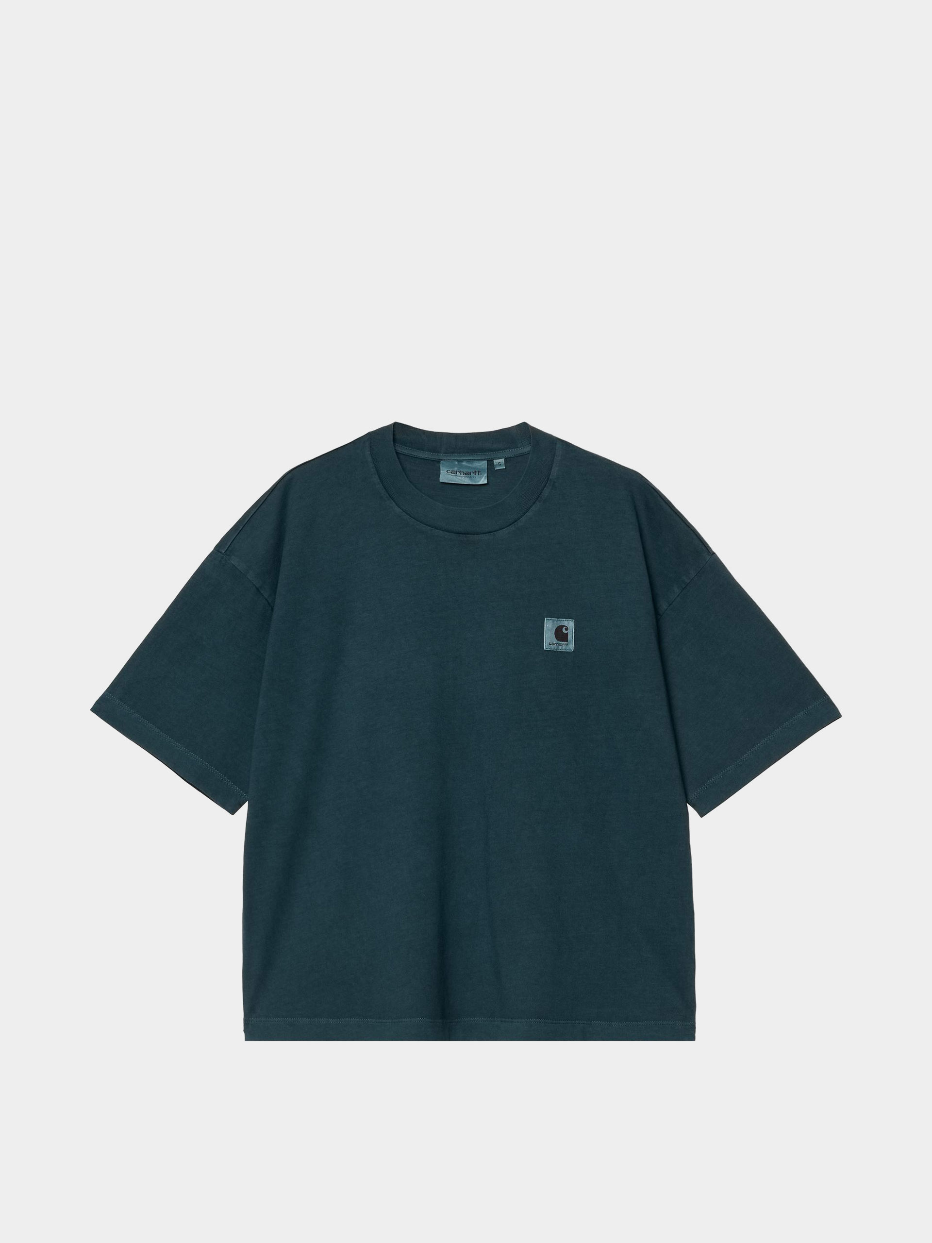 T-shirt Carhartt WIP Nelson Wmn (deep lagoon/garment dyed)