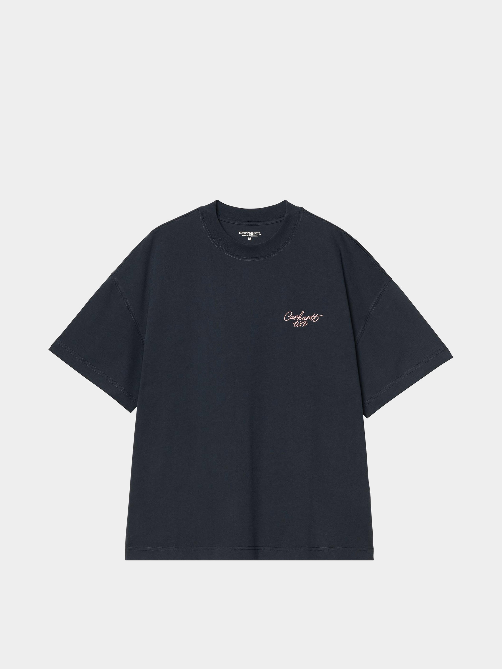 T-shirt Carhartt WIP Signature Script (deep night/glassy pink)