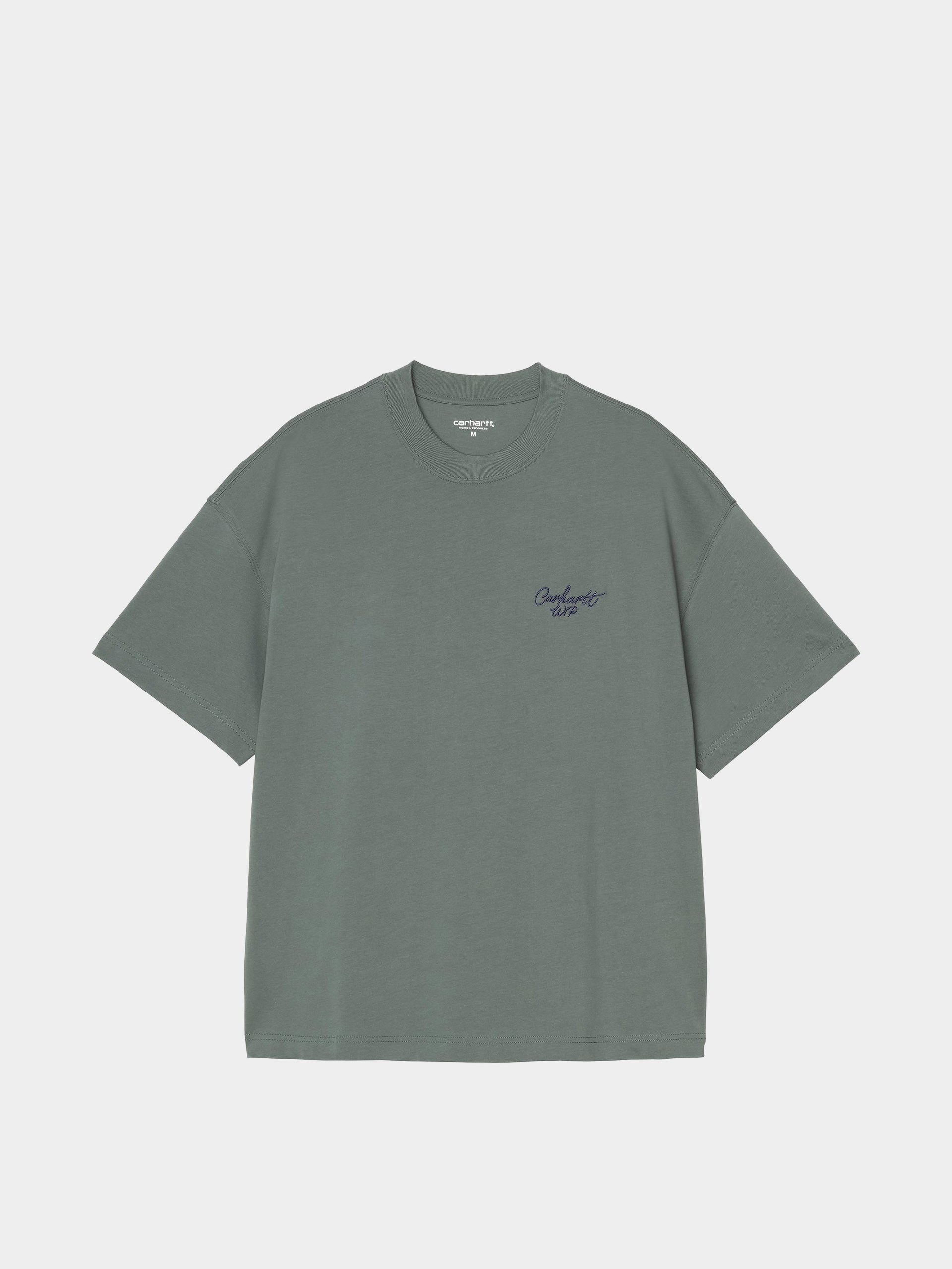 T-shirt Carhartt WIP Signature Script (silver pine/jupiter)