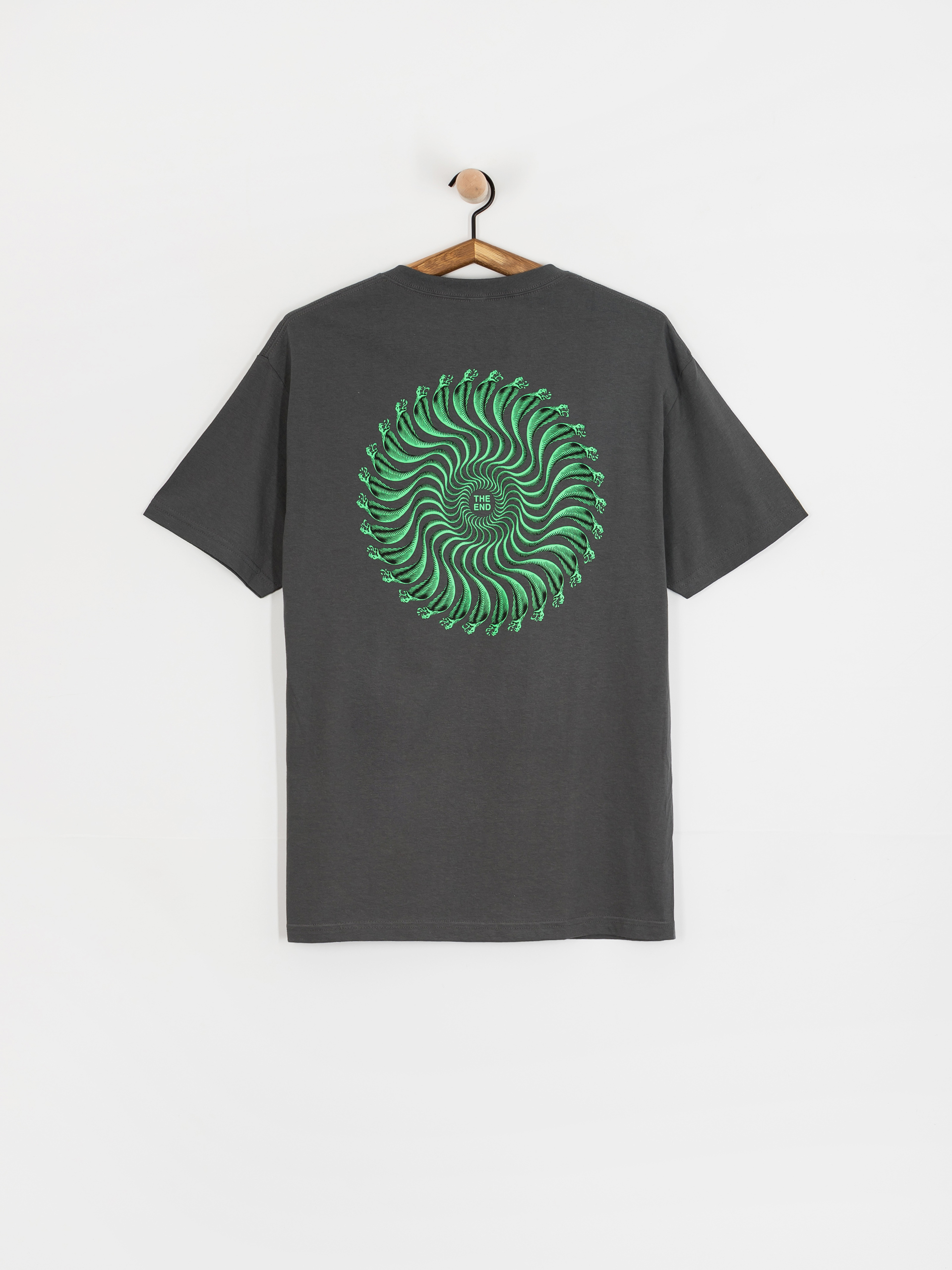 T-shirt Spitfire Snake Classic (charcoal solid w/green&black print)