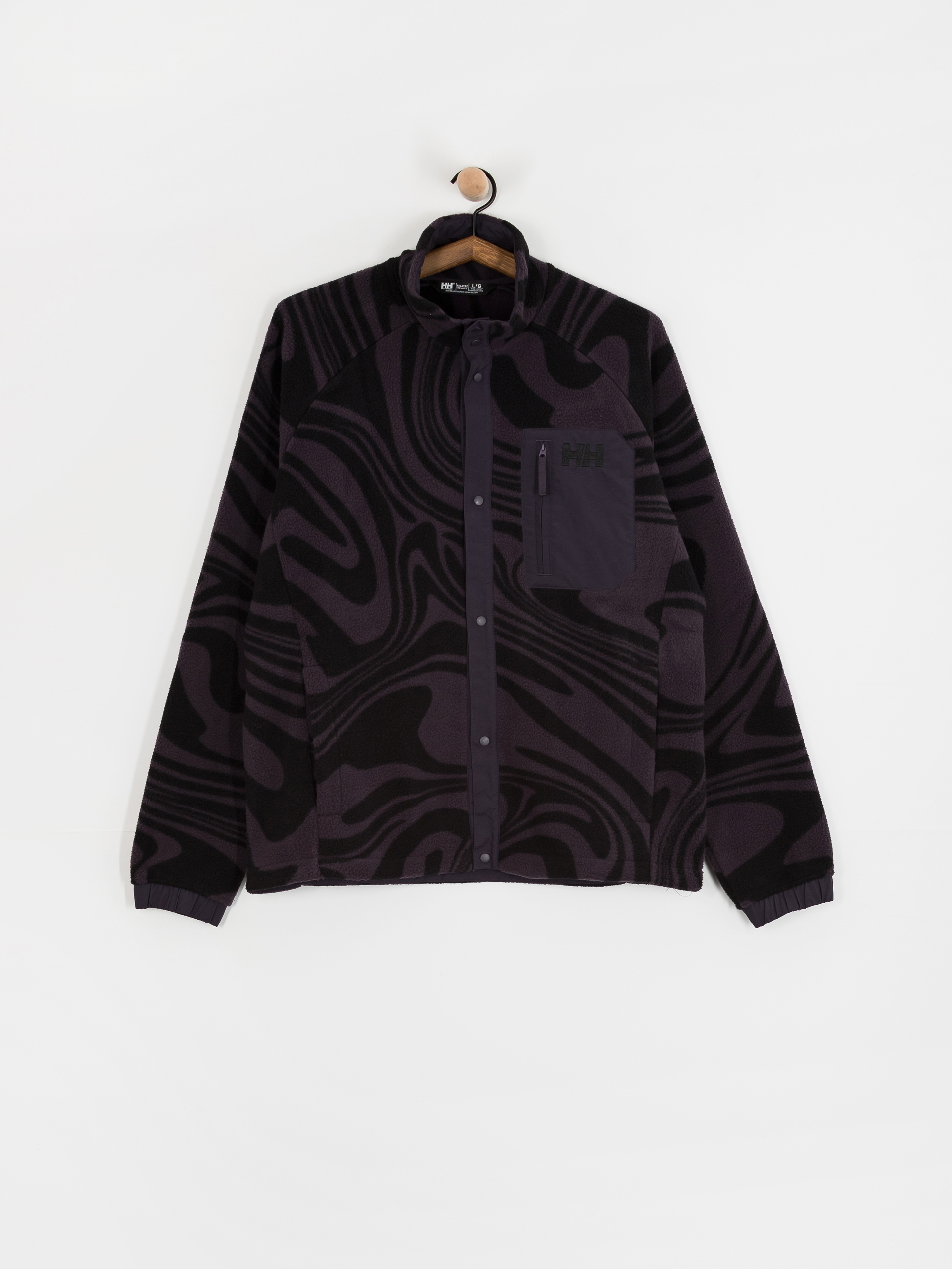 Męski Polar Helly Hansen Panorama Printed Pile Snap (black grape swirl aop)
