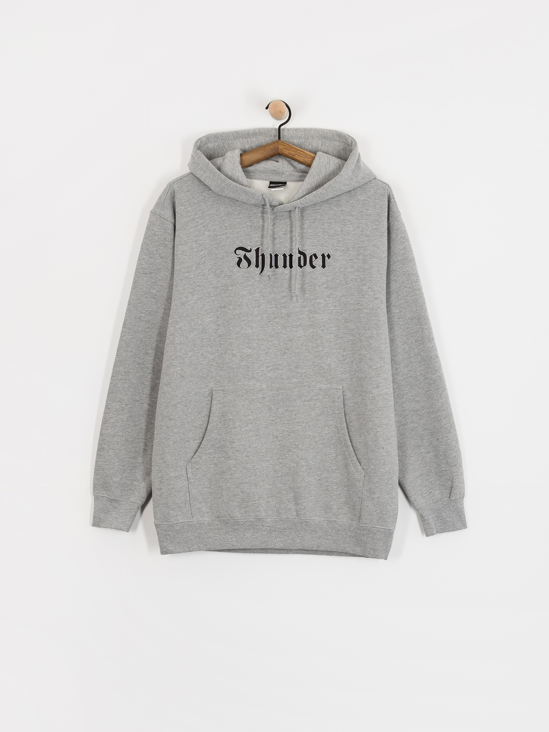 Bluza z kapturem Thunder Script (heather grey w/black embroidery)