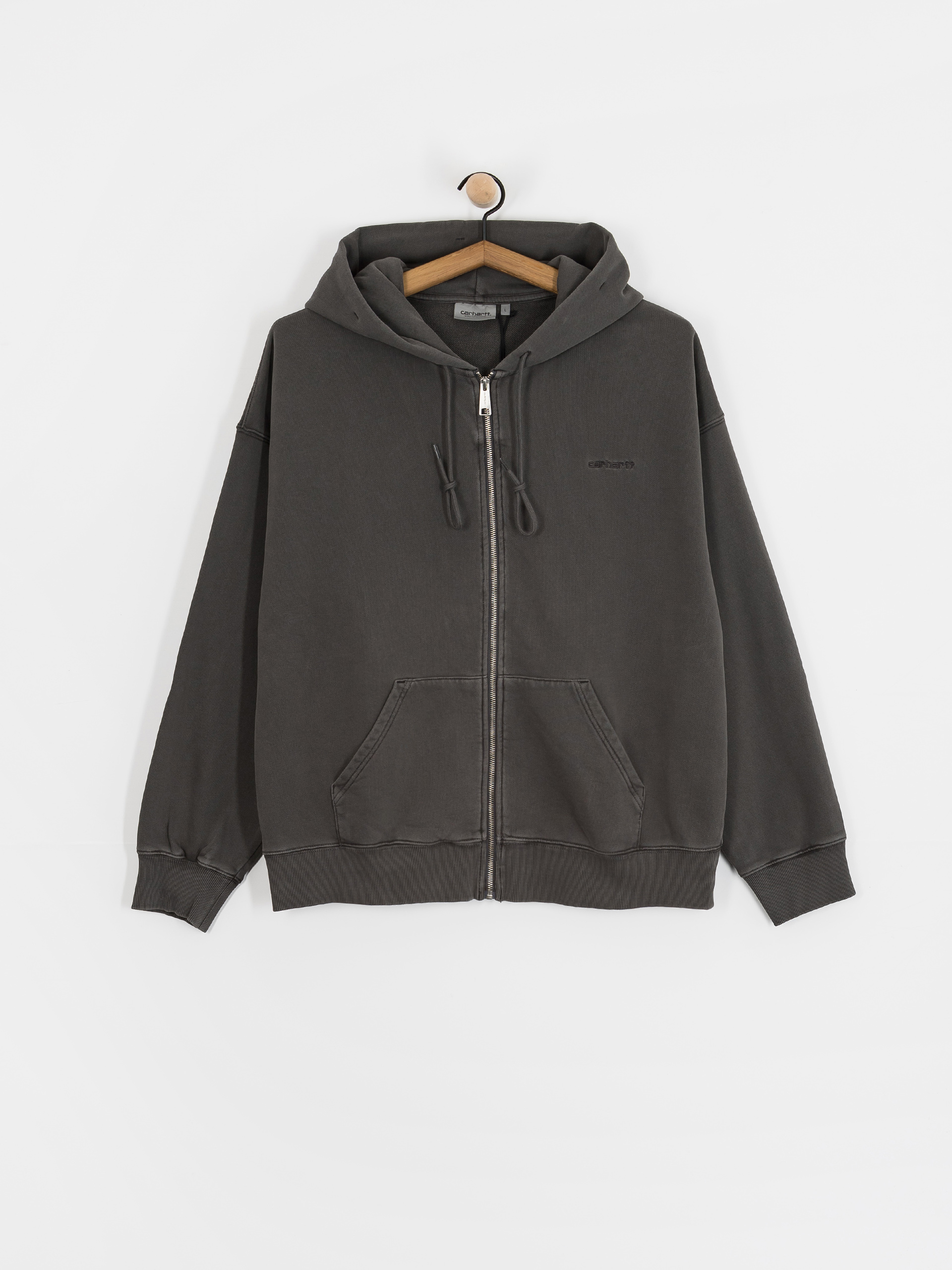 Bluza z kapturem Carhartt WIP Benton ZHD (graphite/garment dyed)