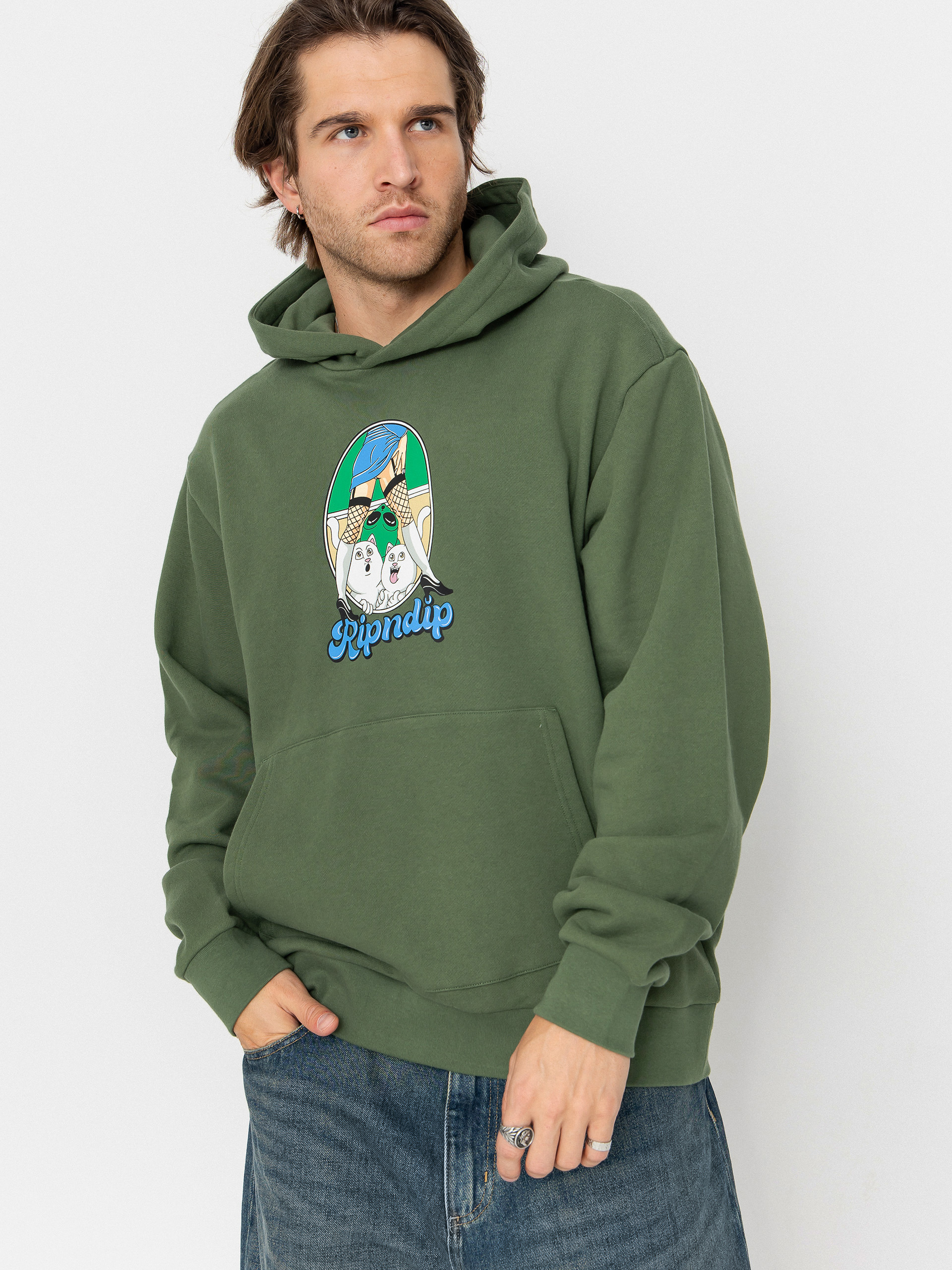 Bluza z kapturem RipNDip Nermal Fest HD (light olive)