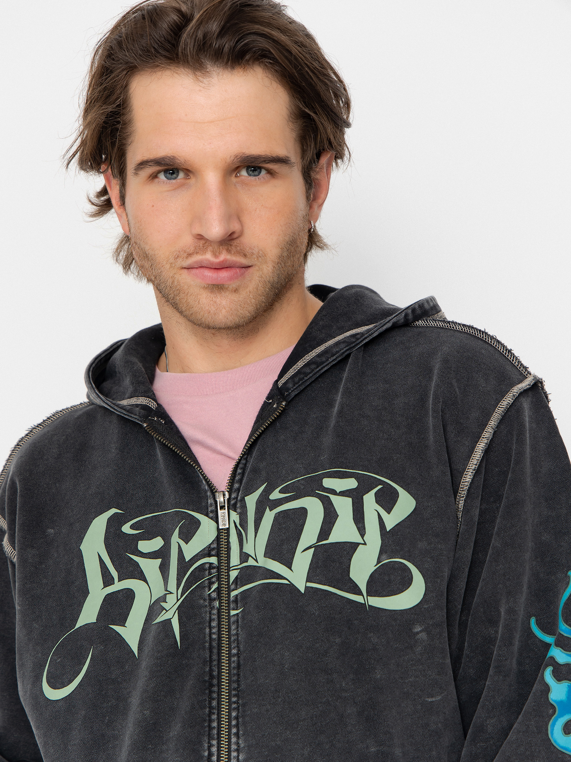 Bluza z kapturem RipNDip Squabble Up HD (black vintage wash)