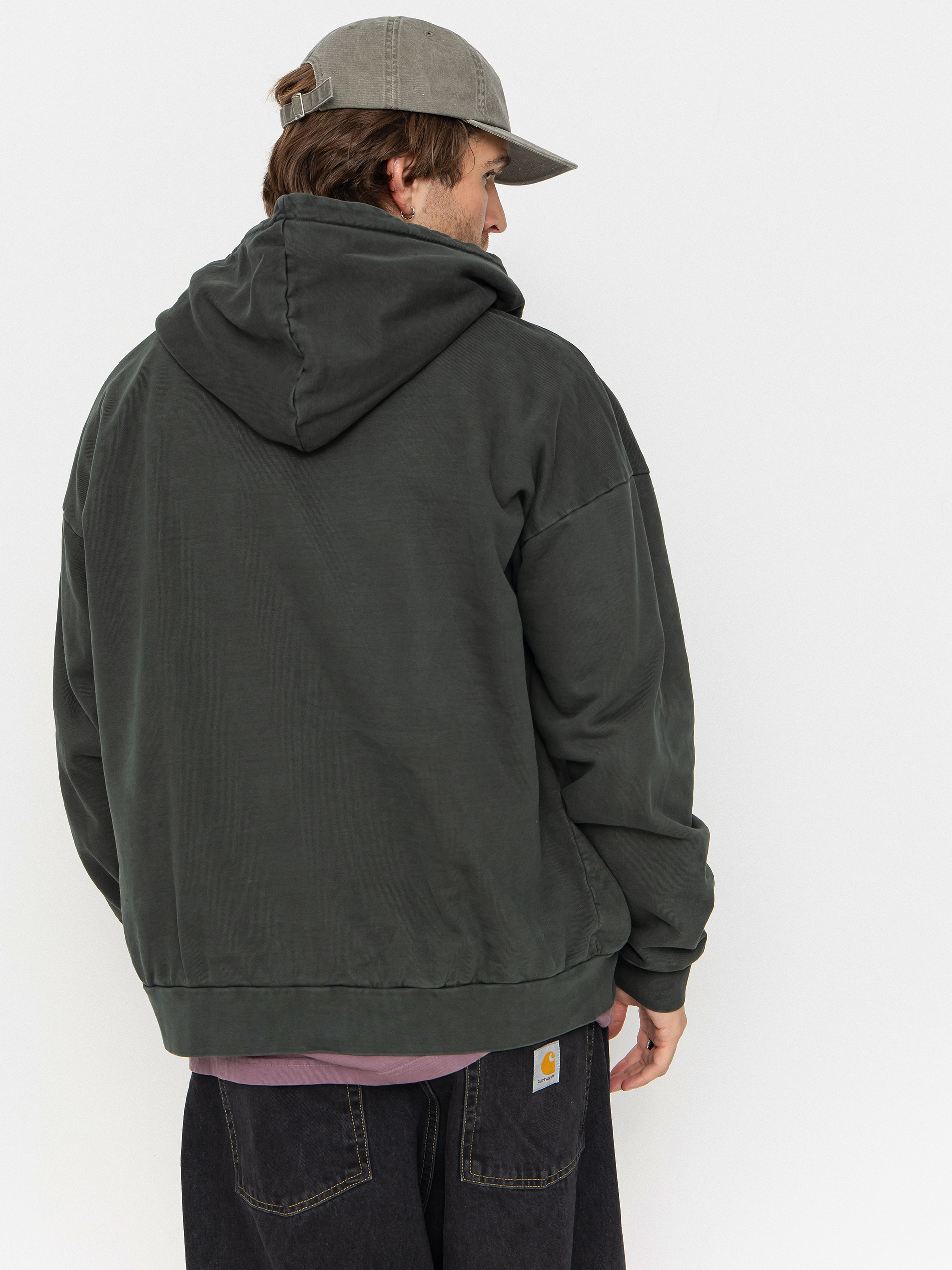 Bluza z kapturem OBEY Lowercase Pigment ZHD (pigment pirate black)