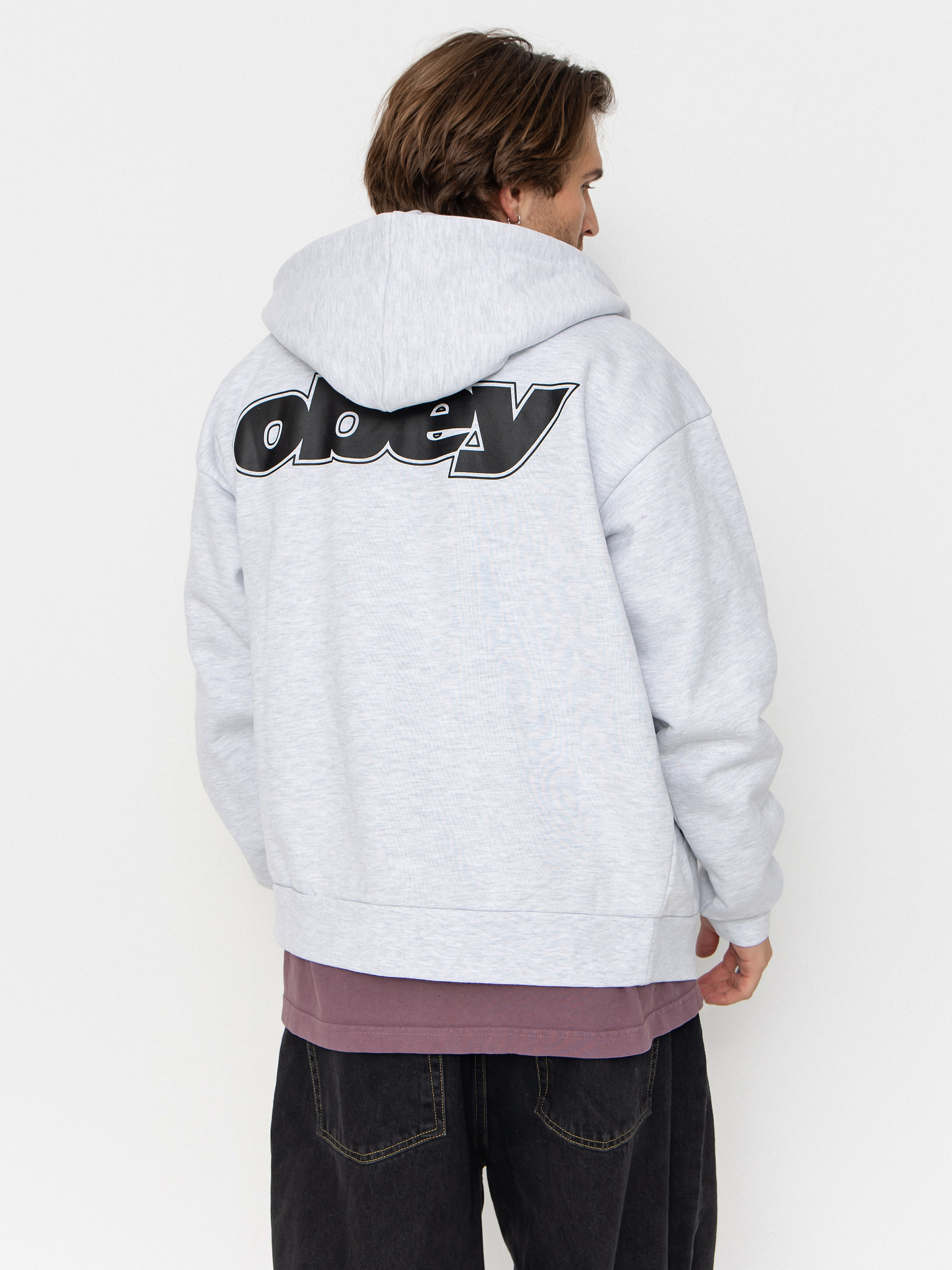 Bluza z kapturem OBEY Gaze Extra Heavy ZHD (ash grey)