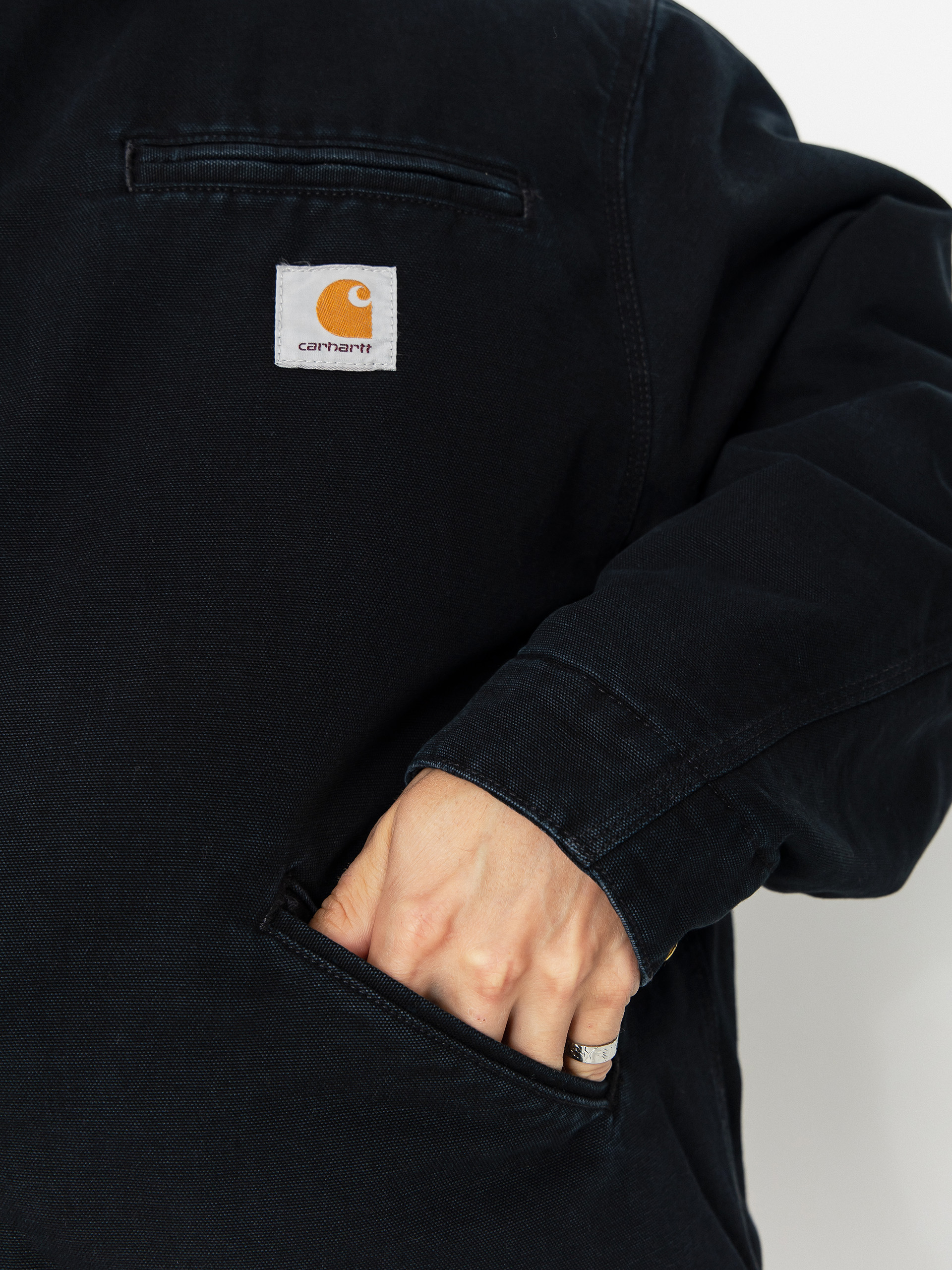 Kurtka Carhartt WIP OG Detroit (black/black/stone canvas)