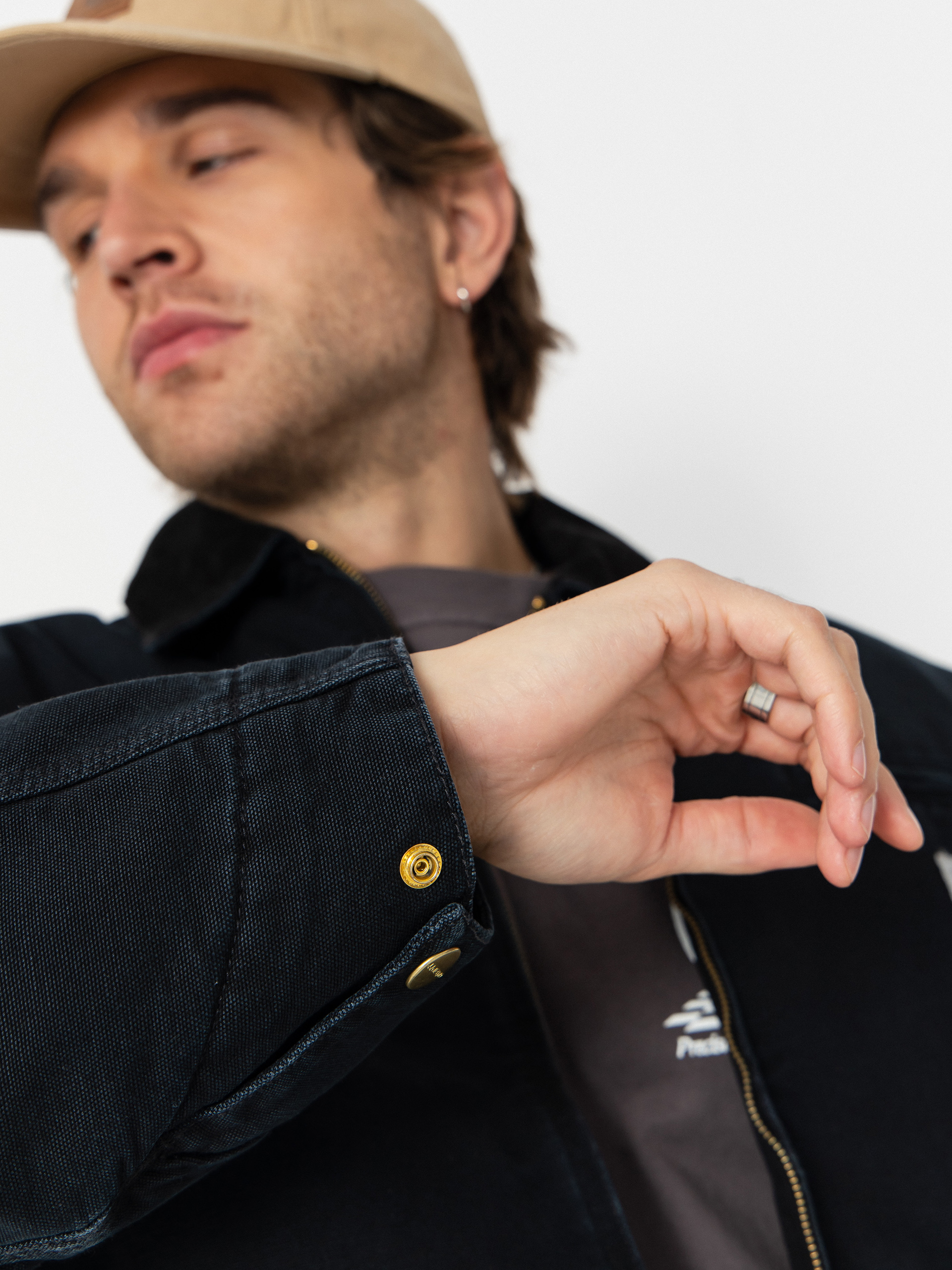 Kurtka Carhartt WIP OG Detroit (black/black/stone canvas)