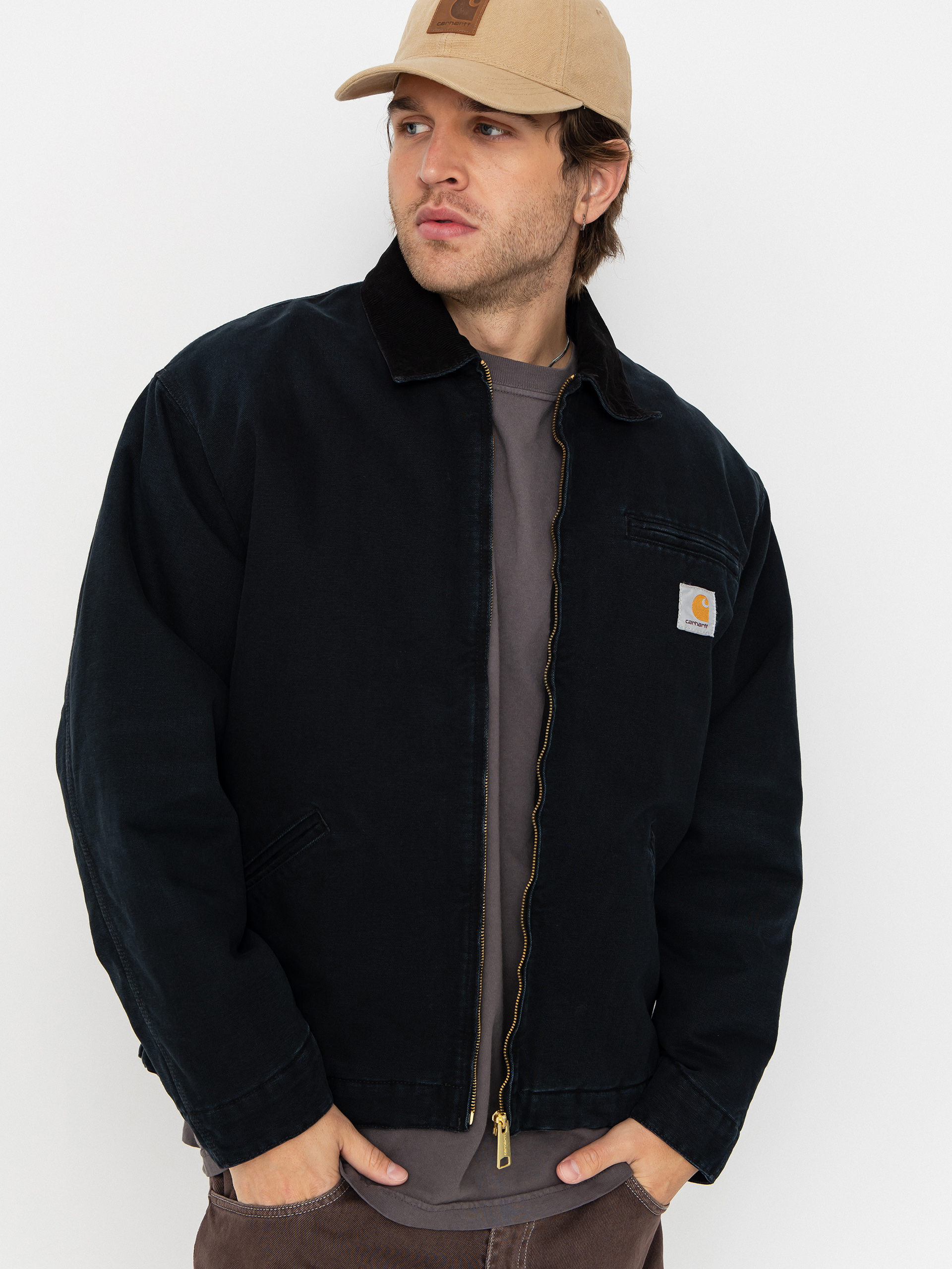 Kurtka Carhartt WIP OG Detroit (black/black/stone canvas)