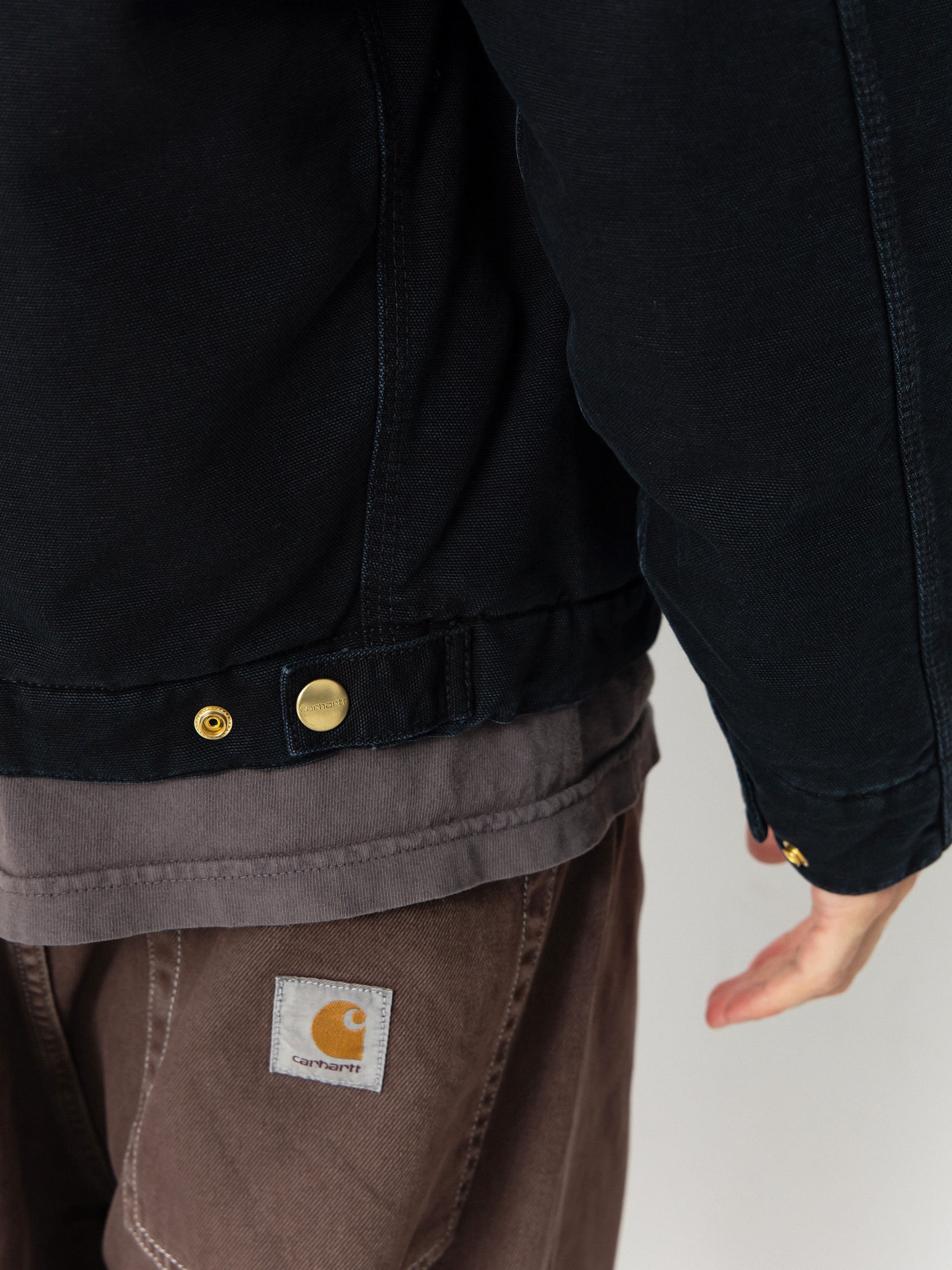 Kurtka Carhartt WIP OG Detroit (black/black/stone canvas)