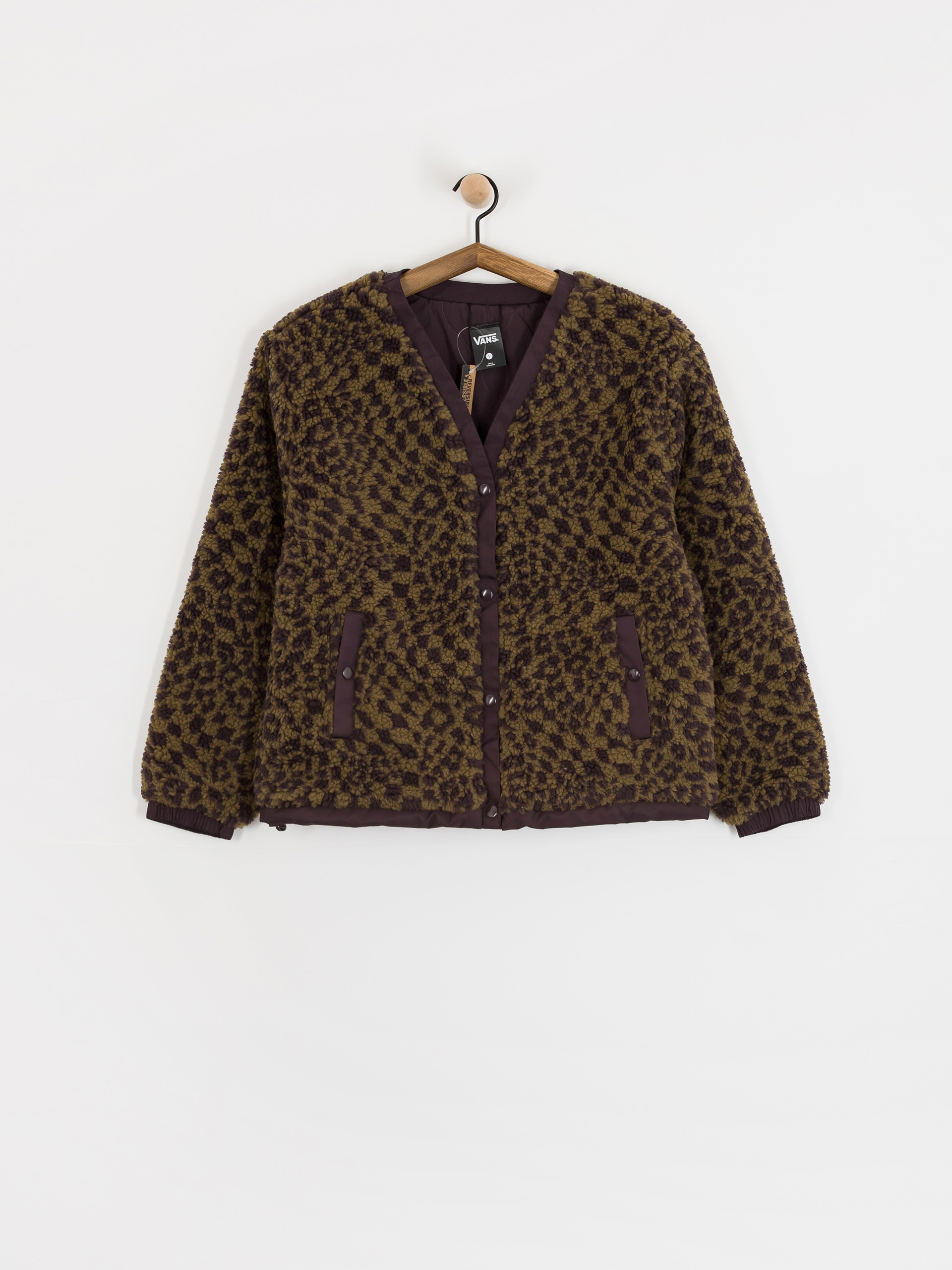 Płaszcz Vans Suffolk Cheetah Check Pile Coat Wmn (dark port)