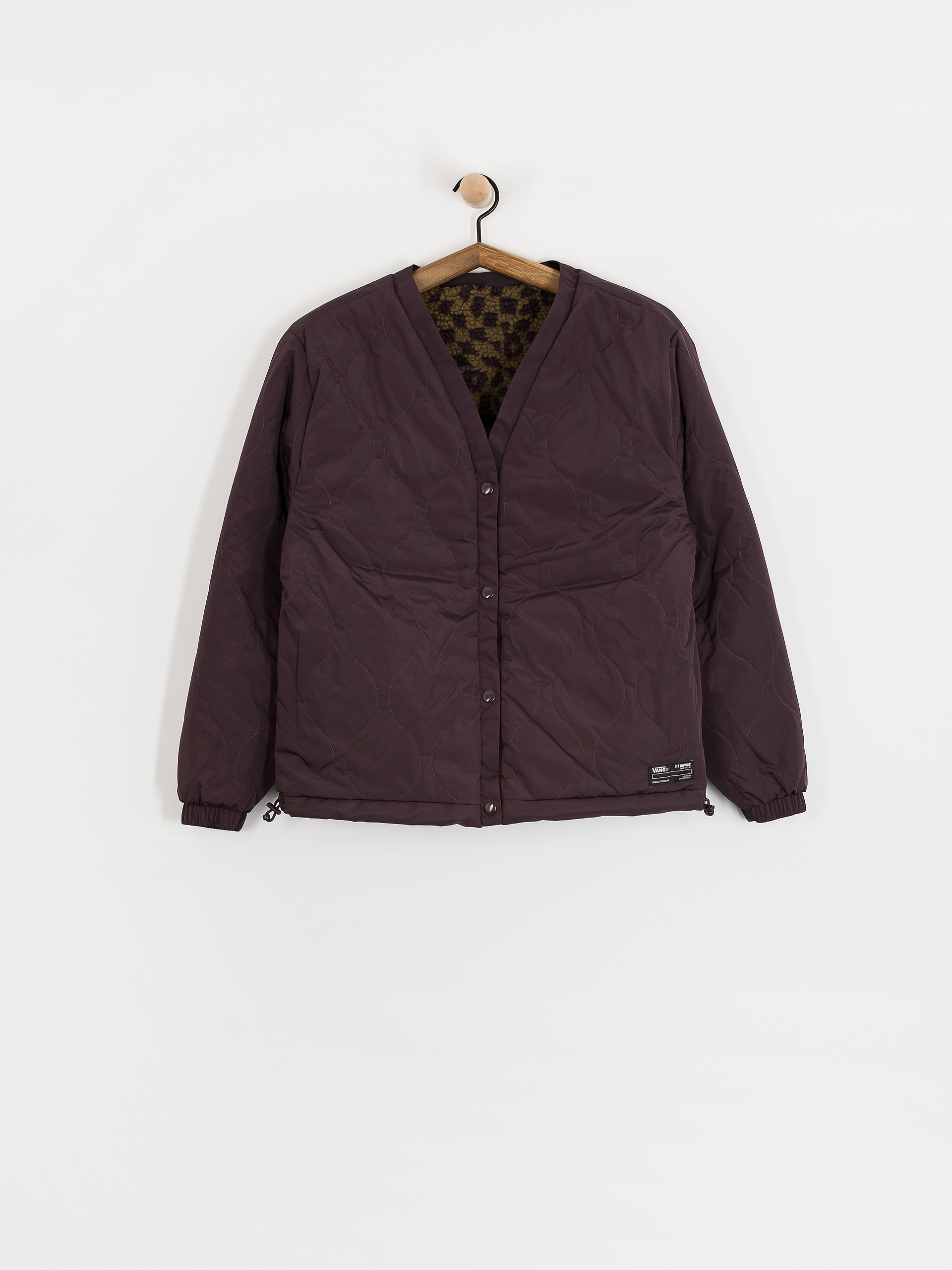 Płaszcz Vans Suffolk Cheetah Check Pile Coat Wmn (dark port)