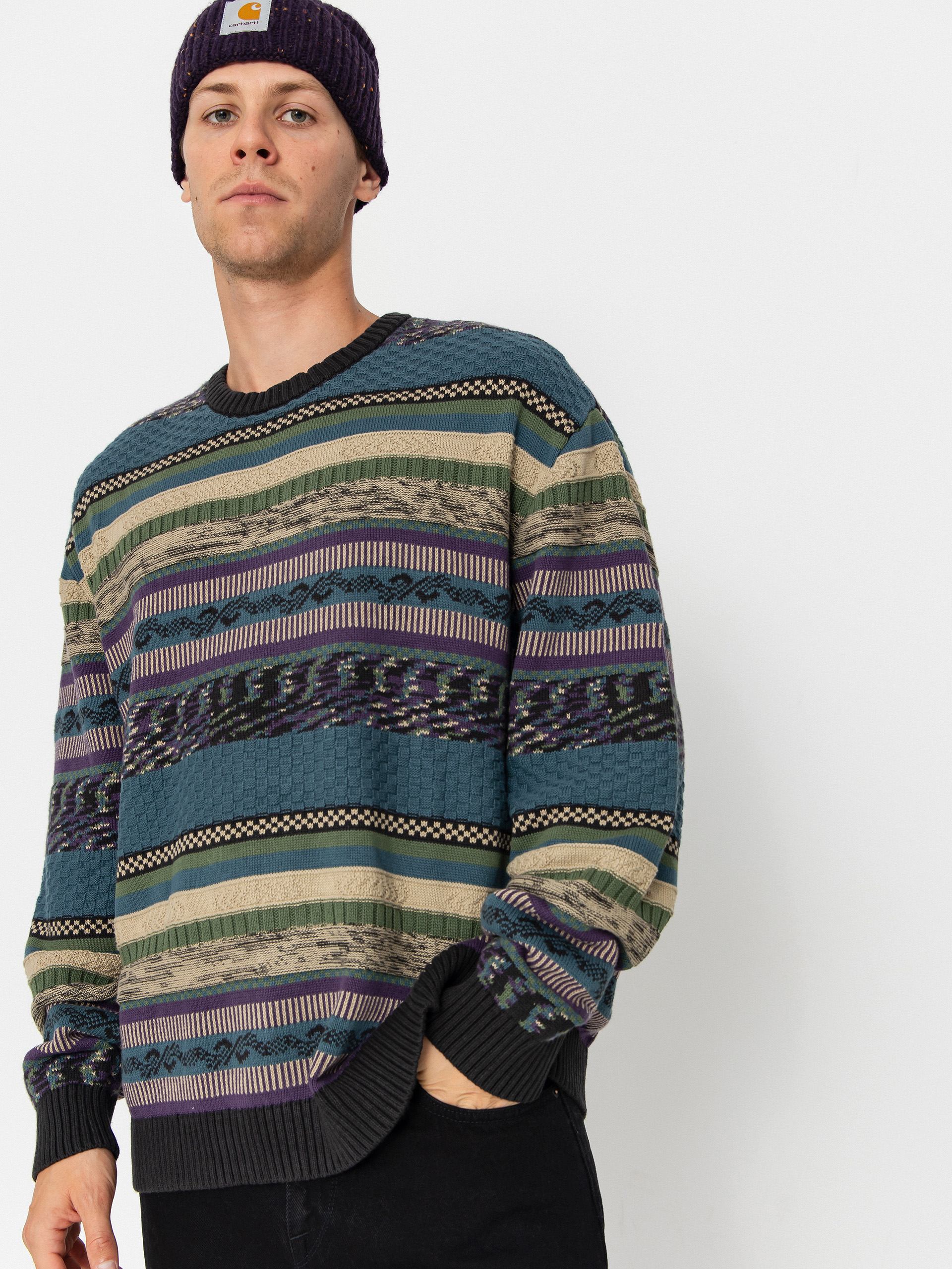 Sweter Vans Boyer Crew Sweater (black/stargazer)