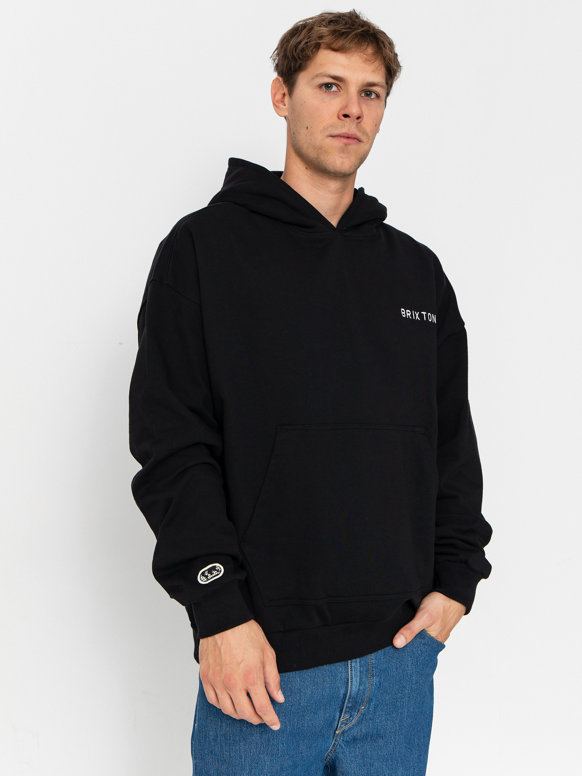 Bluza z kapturem Brixton Embroidered Heavy Weight HD (black)