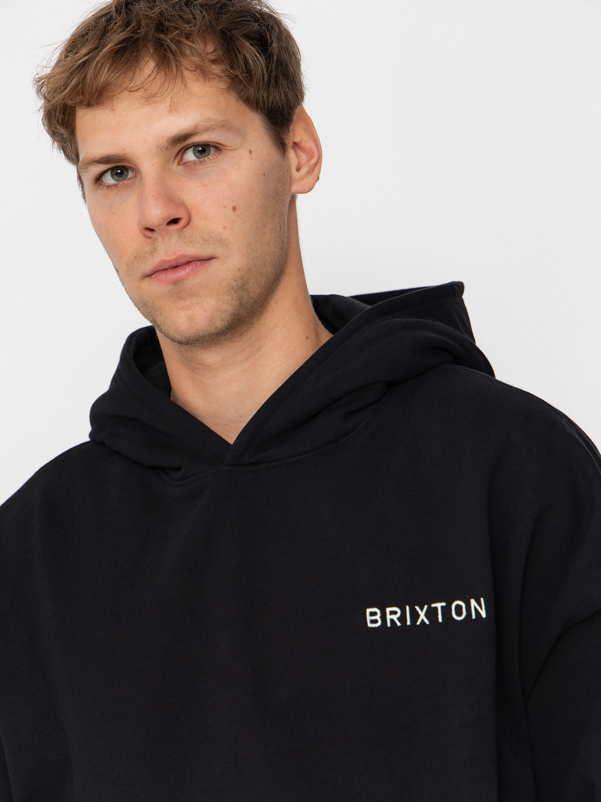 Bluza z kapturem Brixton Embroidered Heavy Weight HD (black)