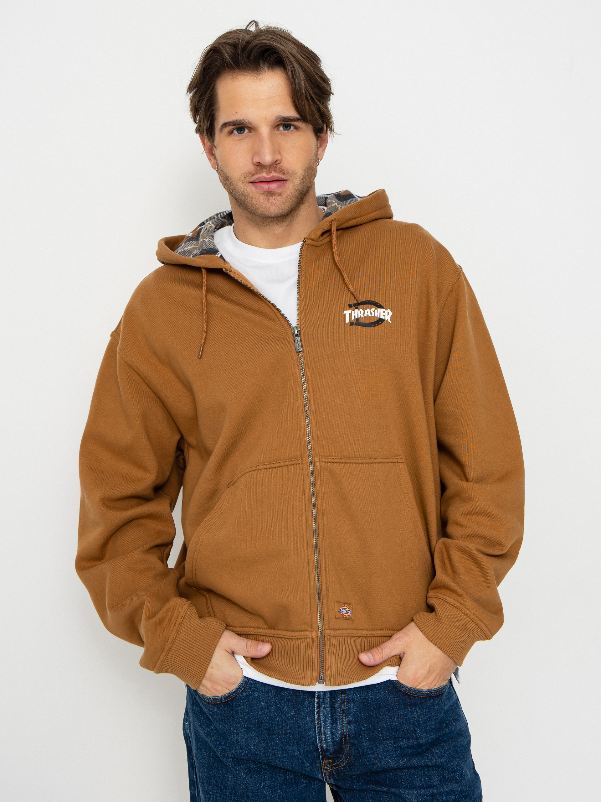 Bluza z kapturem Dickies x Thrasher Through ZHD (brown duck)