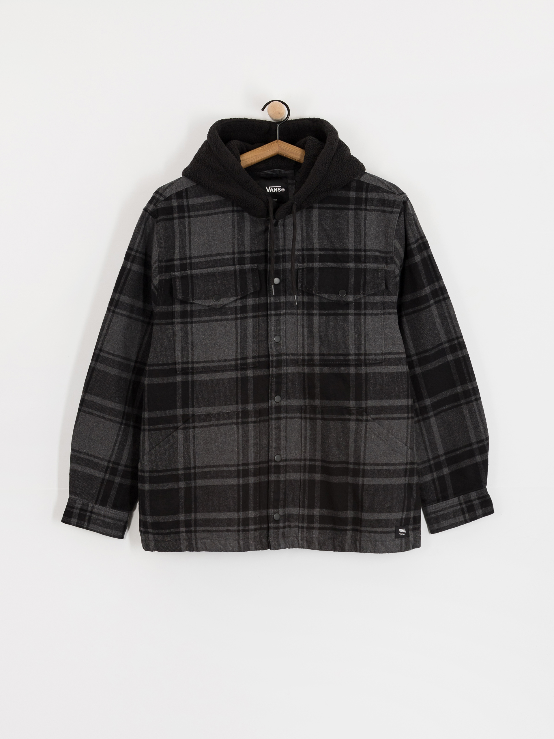 Koszula Vans Piedmont Hooded Plaid Shacket (black/asphalt heather)