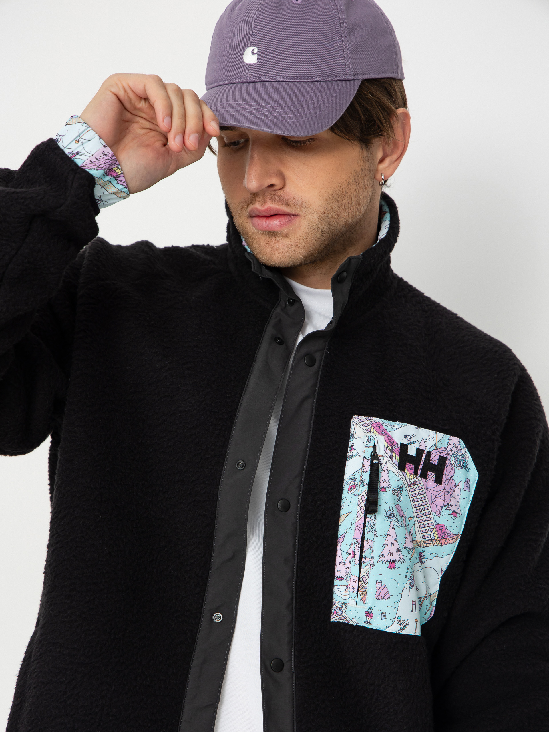 Męski Polar Helly Hansen Panorama Pile Snap (black oslo aop)