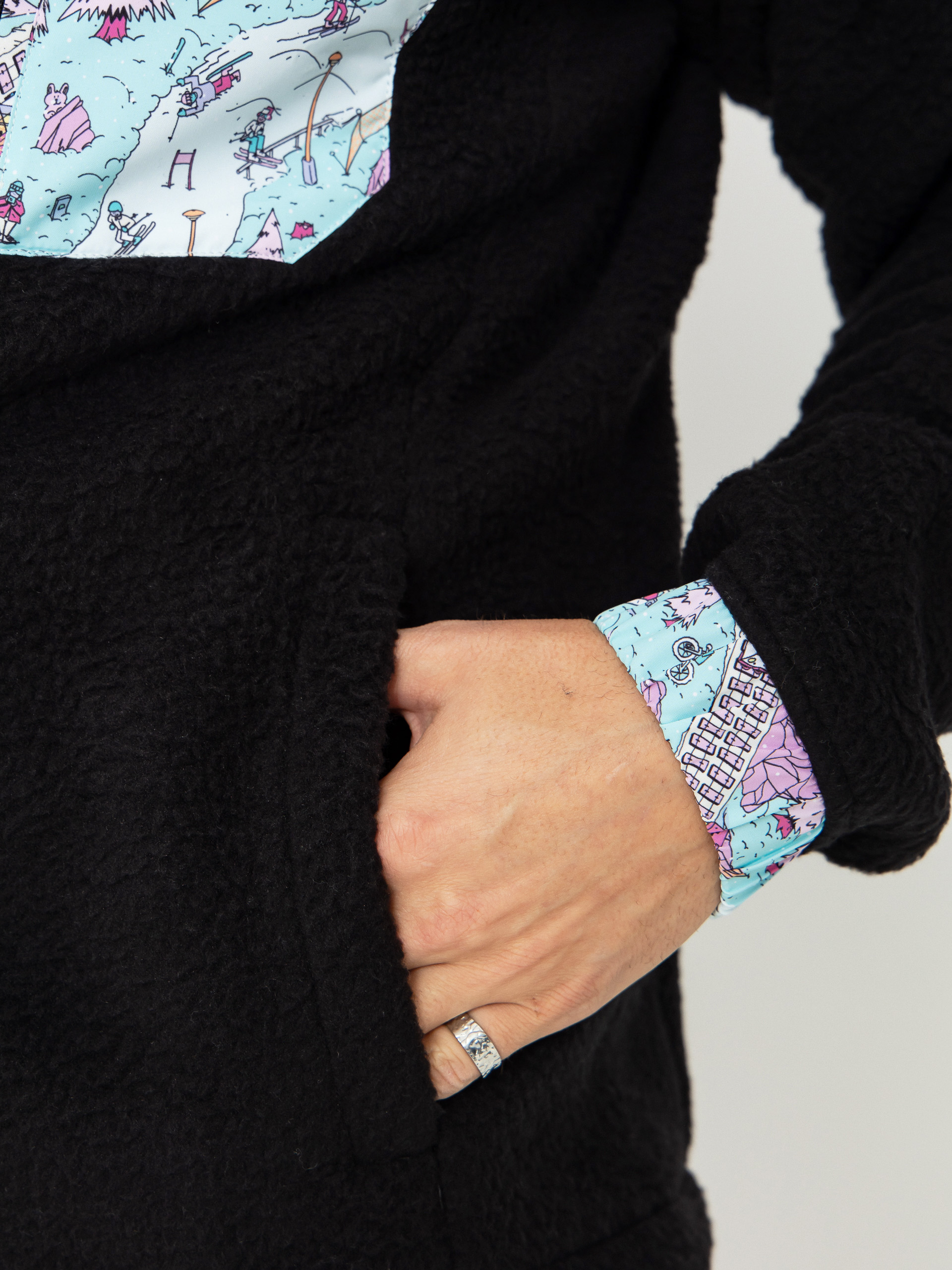 Męski Polar Helly Hansen Panorama Pile Snap (black oslo aop)