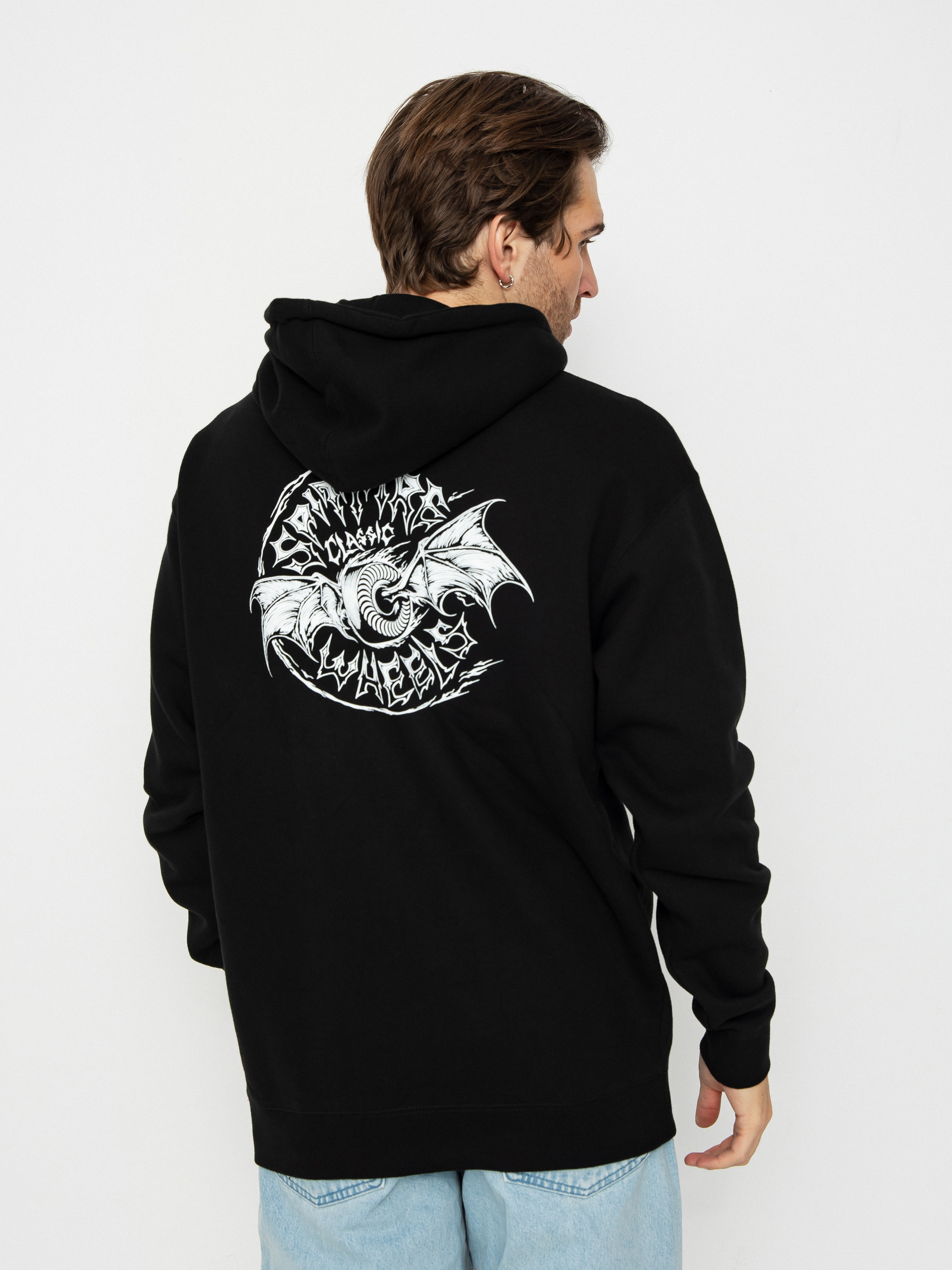 Bluza z kapturem Spitfire Batwing Classic (black w/white prints)