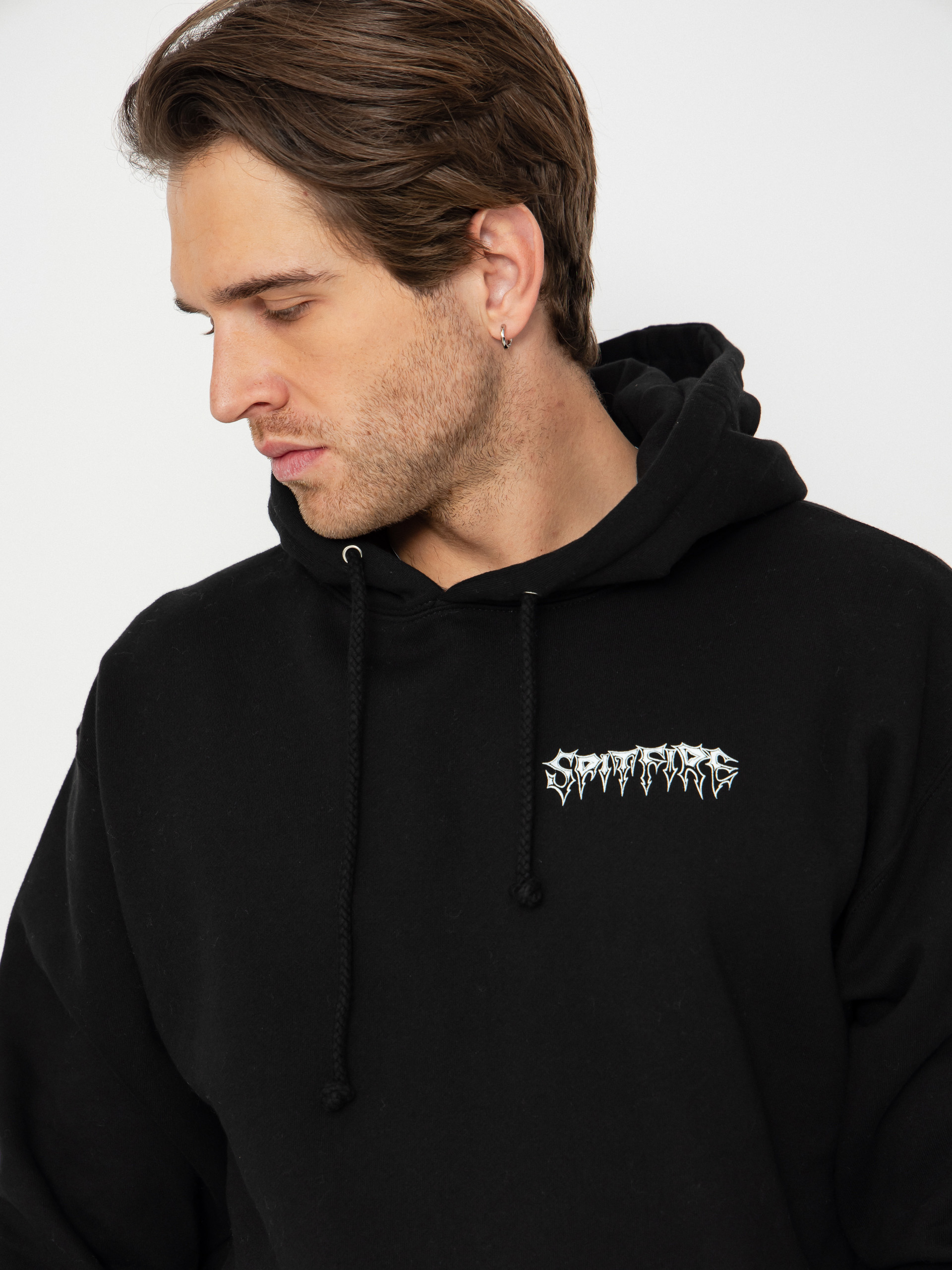 Bluza z kapturem Spitfire Batwing Classic (black w/white prints)