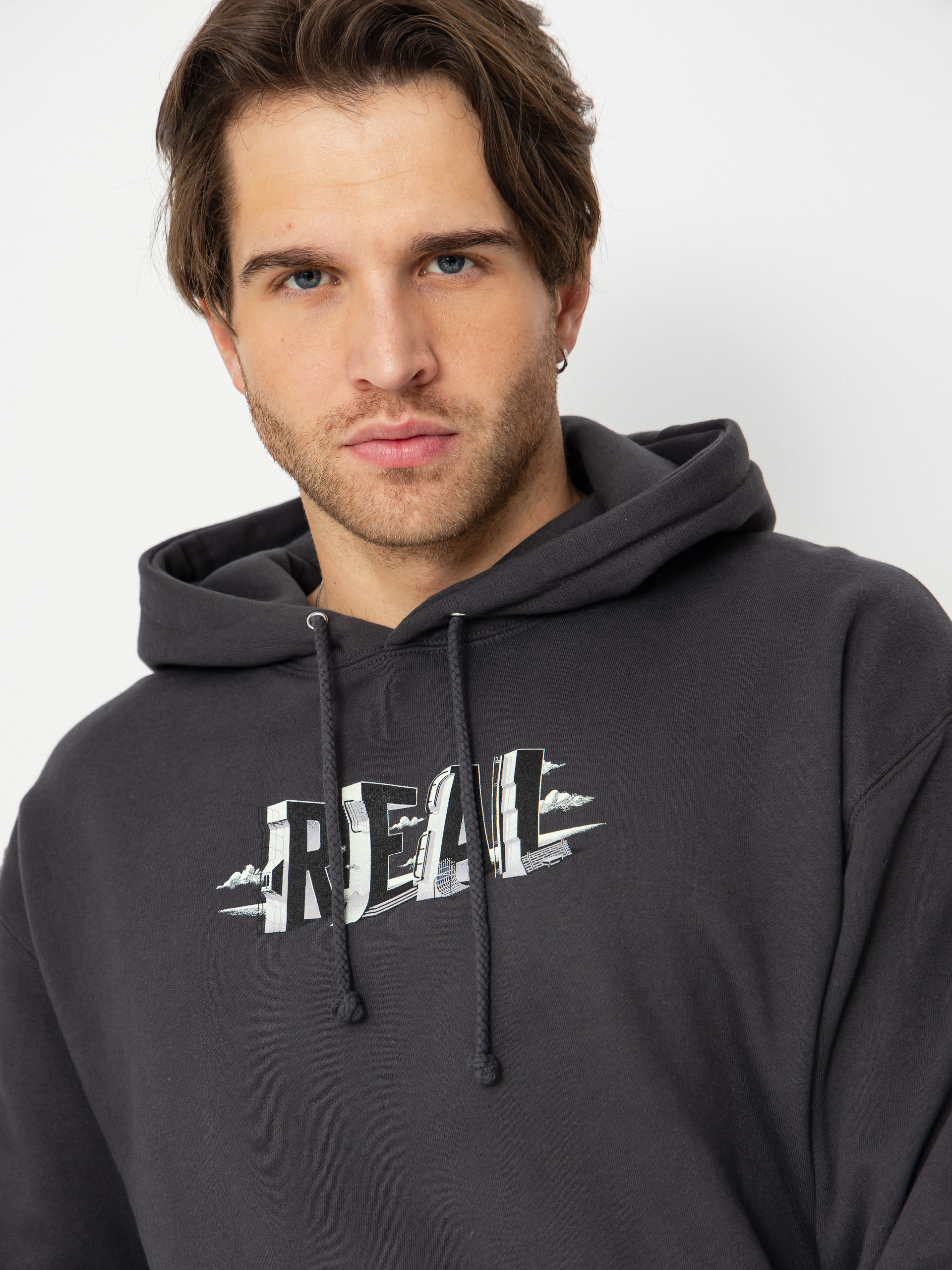 Bluza z kapturem Real Spots (asphalt w/multi color print)