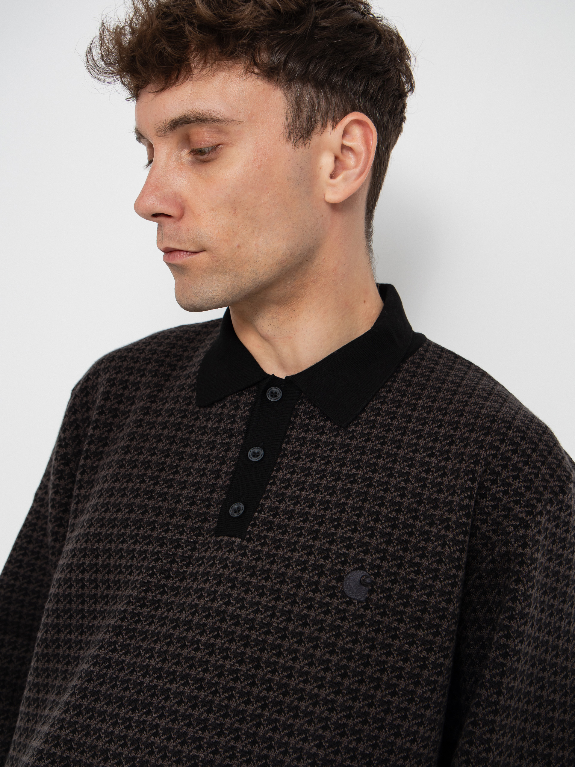 Sweter Carhartt WIP Lowis Polo (lowis houndstooth/vitola heather)